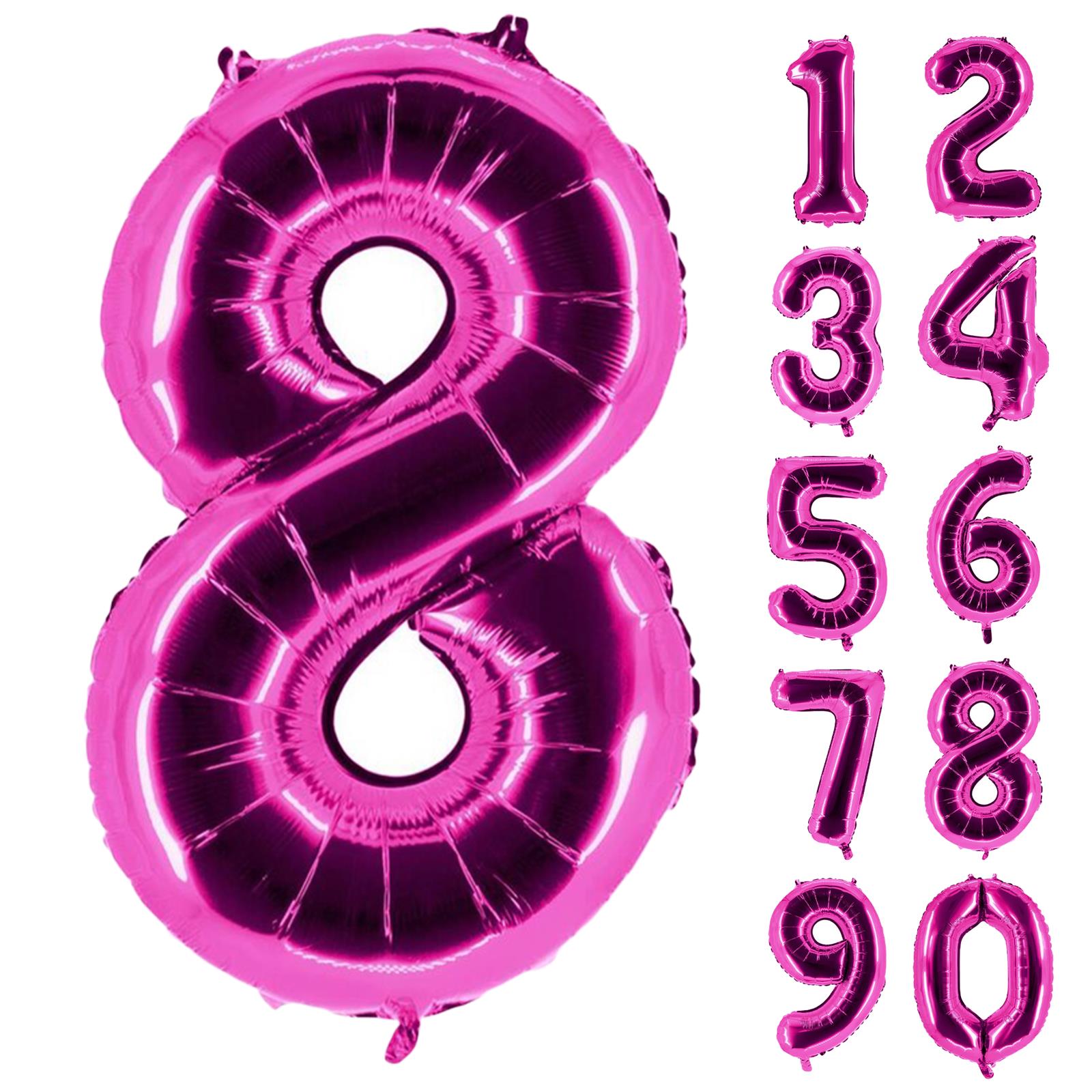 XXL foil balloon number 8 pink 40 in