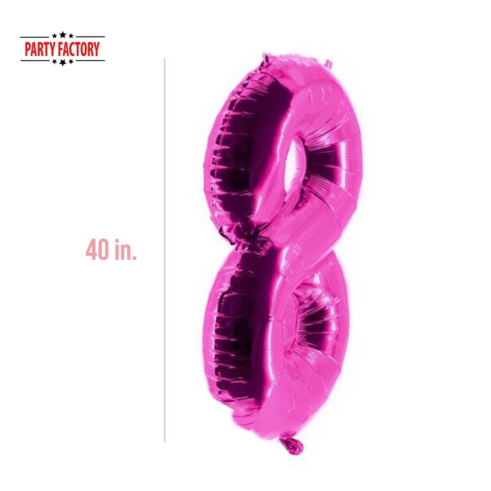 XXL foil balloon number 8 pink 40 in 3