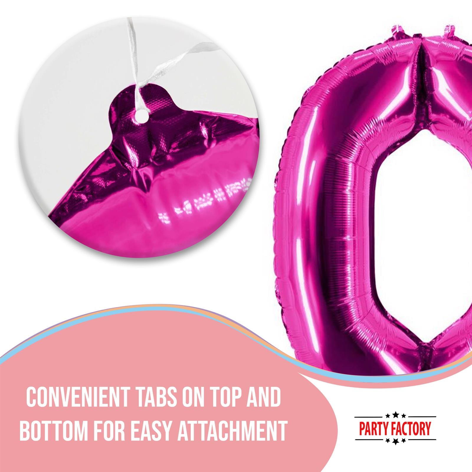 XXL foil balloon number 0 pink 40 in 5