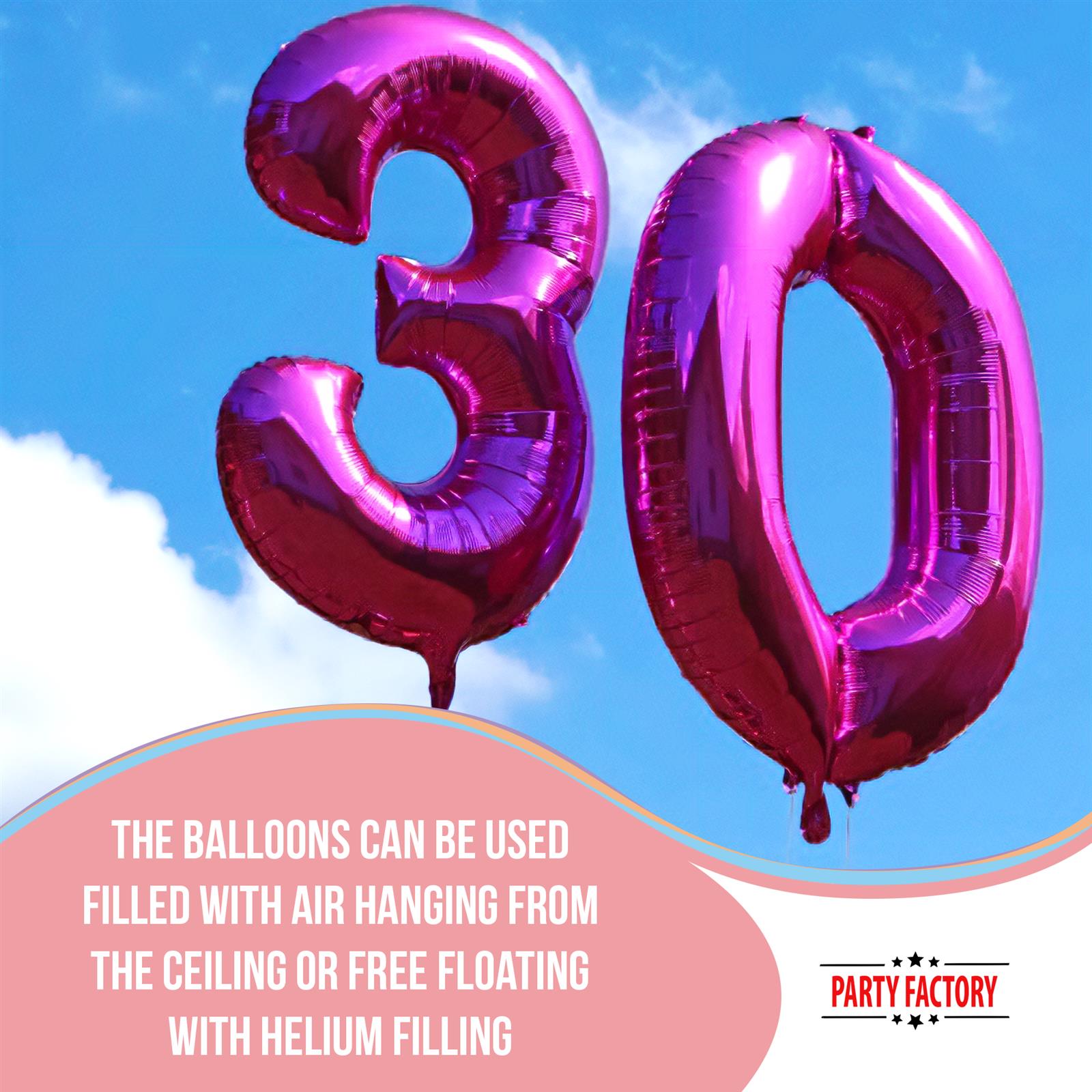 XXL foil balloon number 6 pink 40 in 6