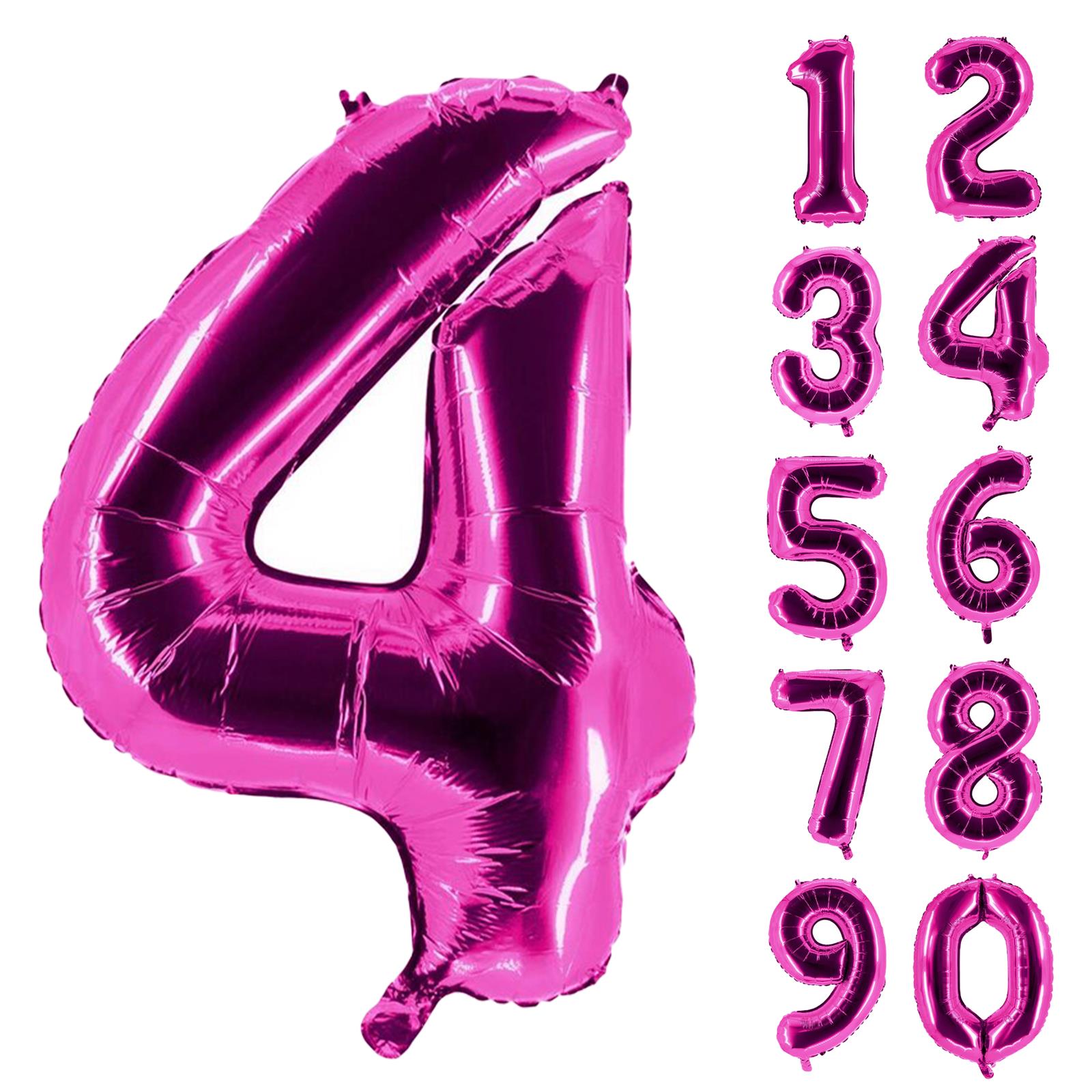 XXL foil balloon number 4 pink 40 in
