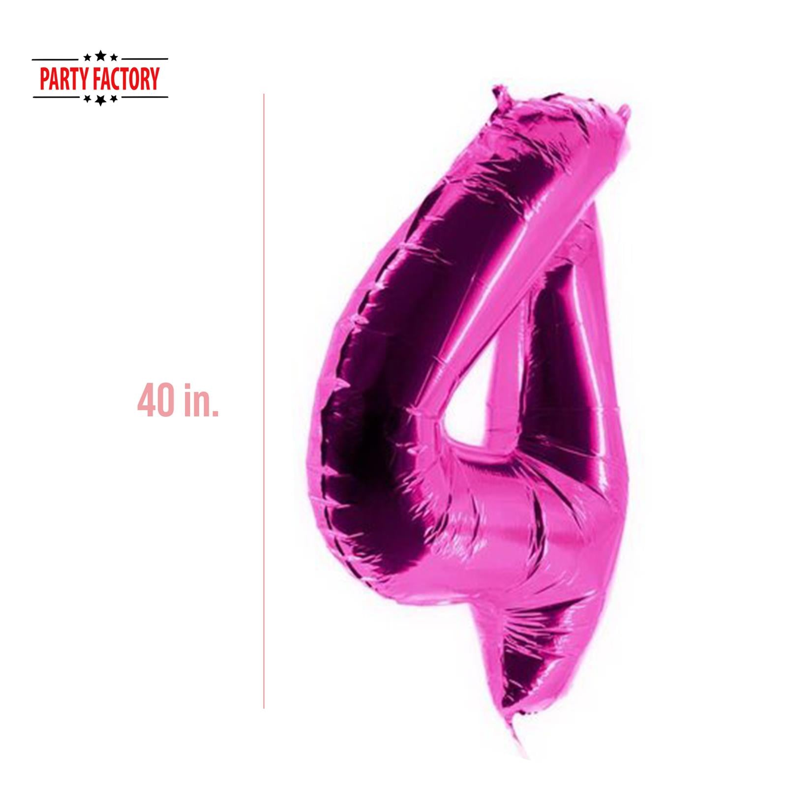 XXL foil balloon number 4 pink 40 in 3
