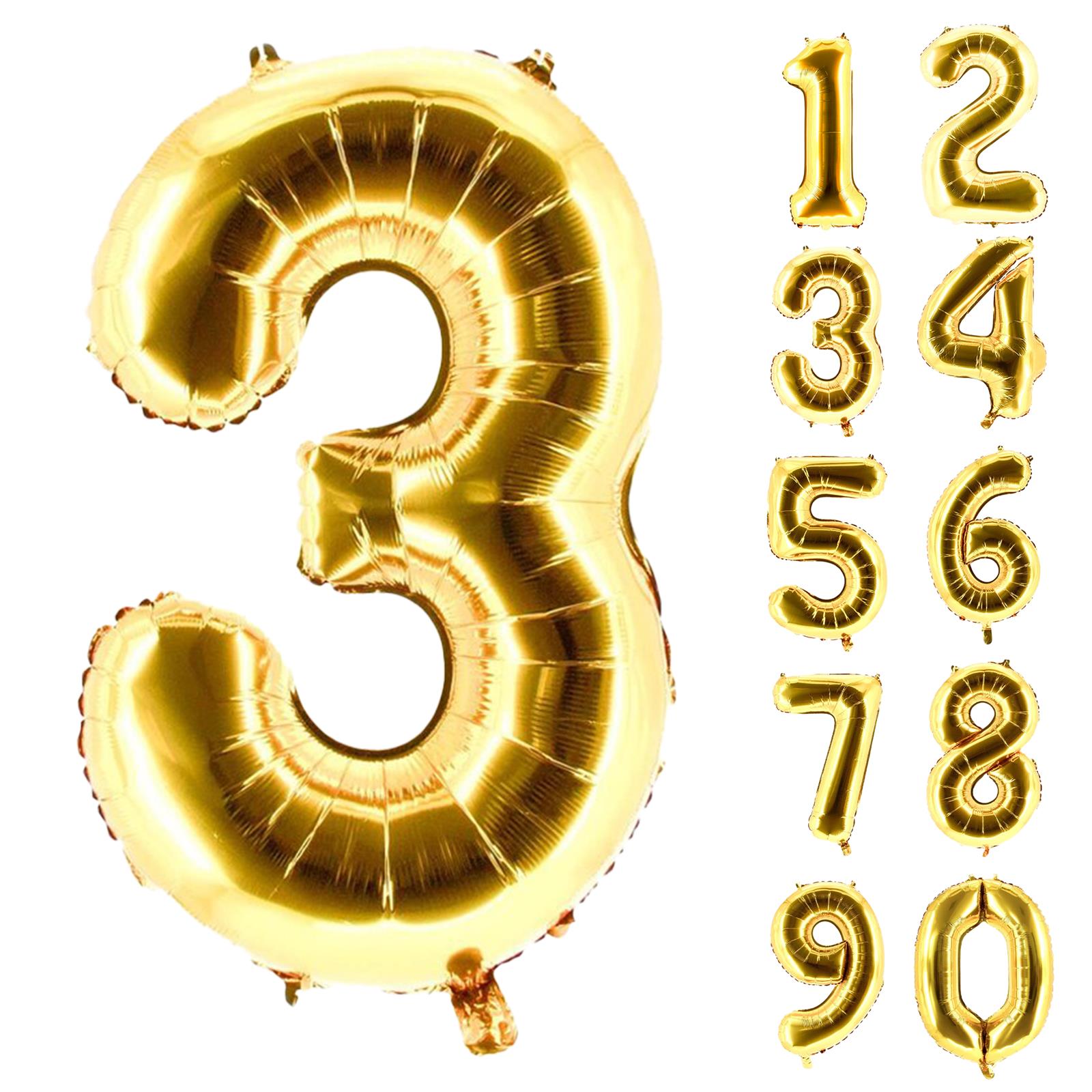 XXL foil balloon number 3 gold 40 in