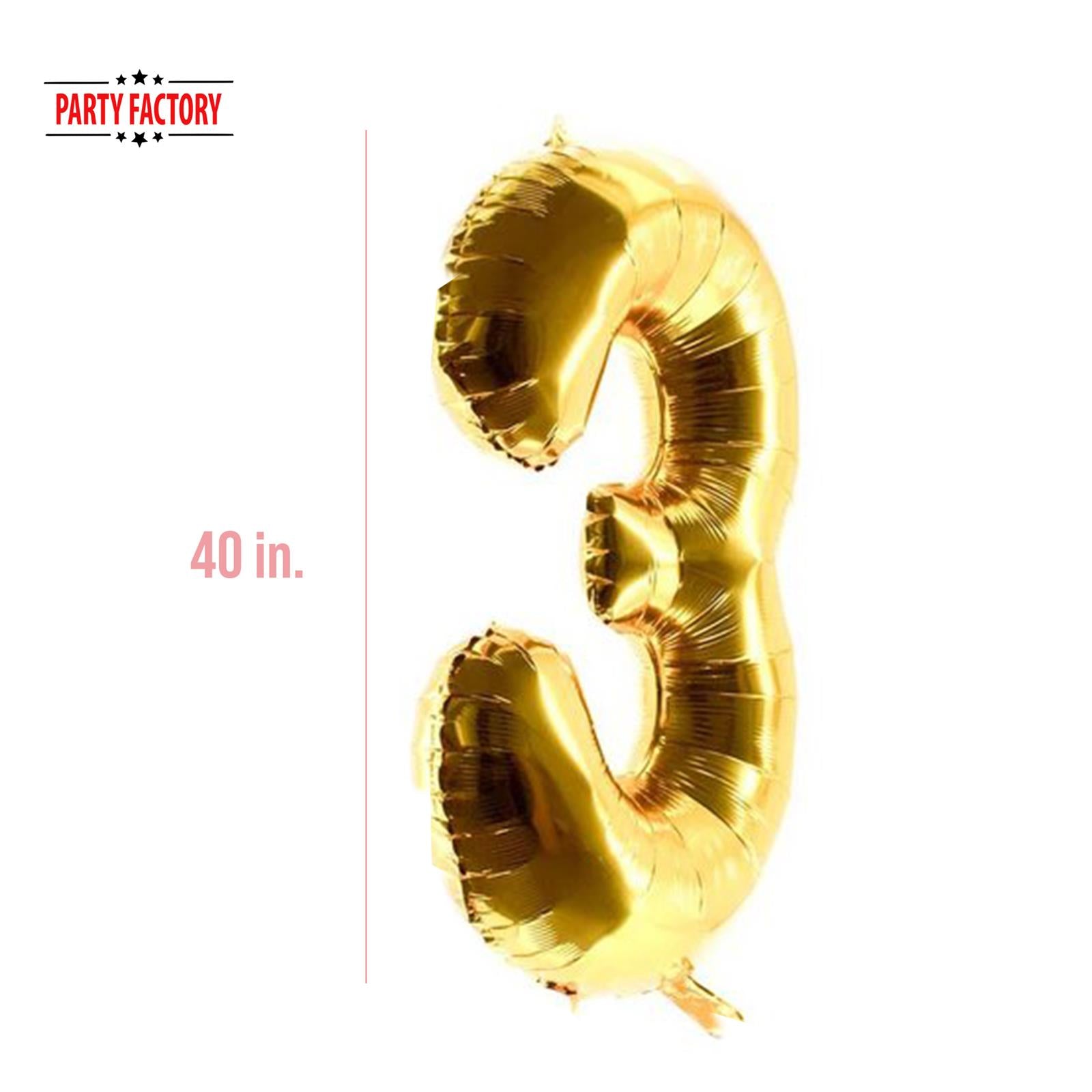 XXL foil balloon number 3 gold 40 in 3