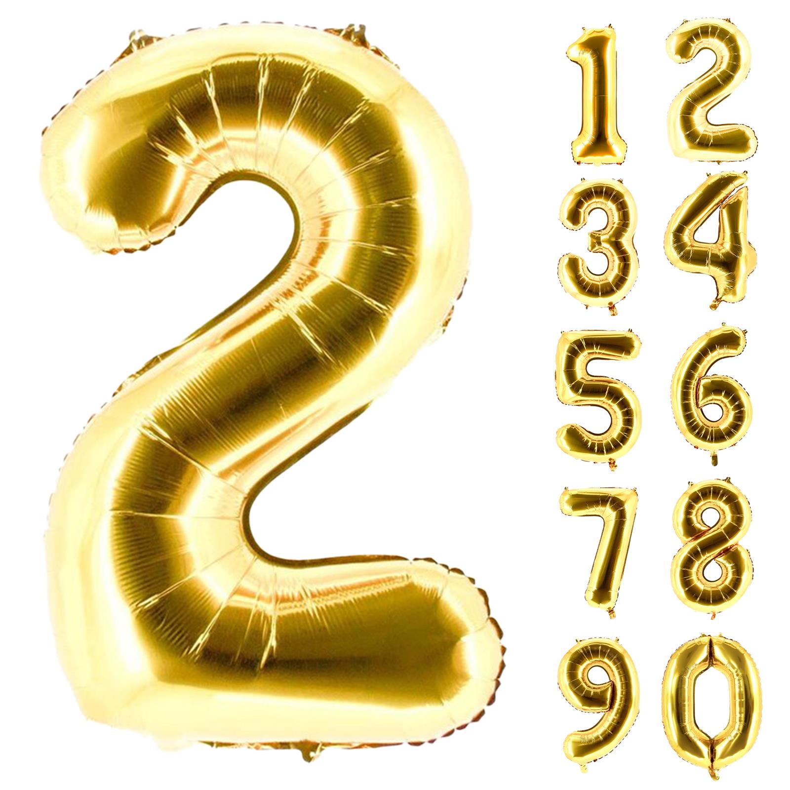 XXL foil balloon number 2 gold 40 in
