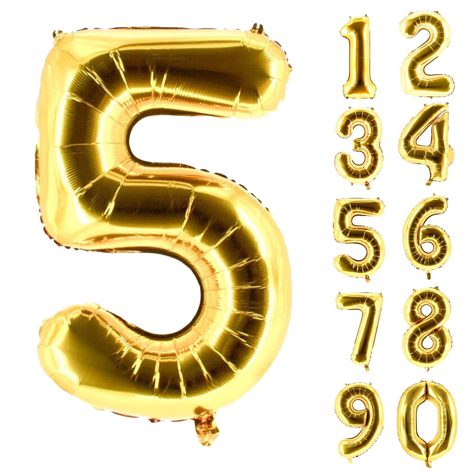 XXL foil balloon number 5 gold 40 in