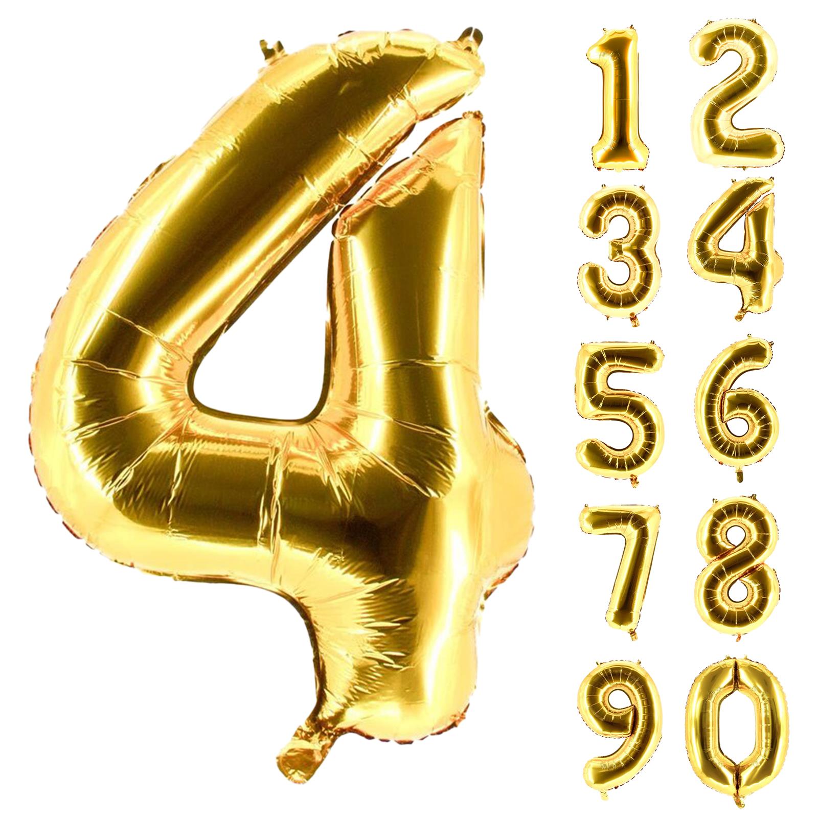 XXL foil balloon number 4 gold 40 in