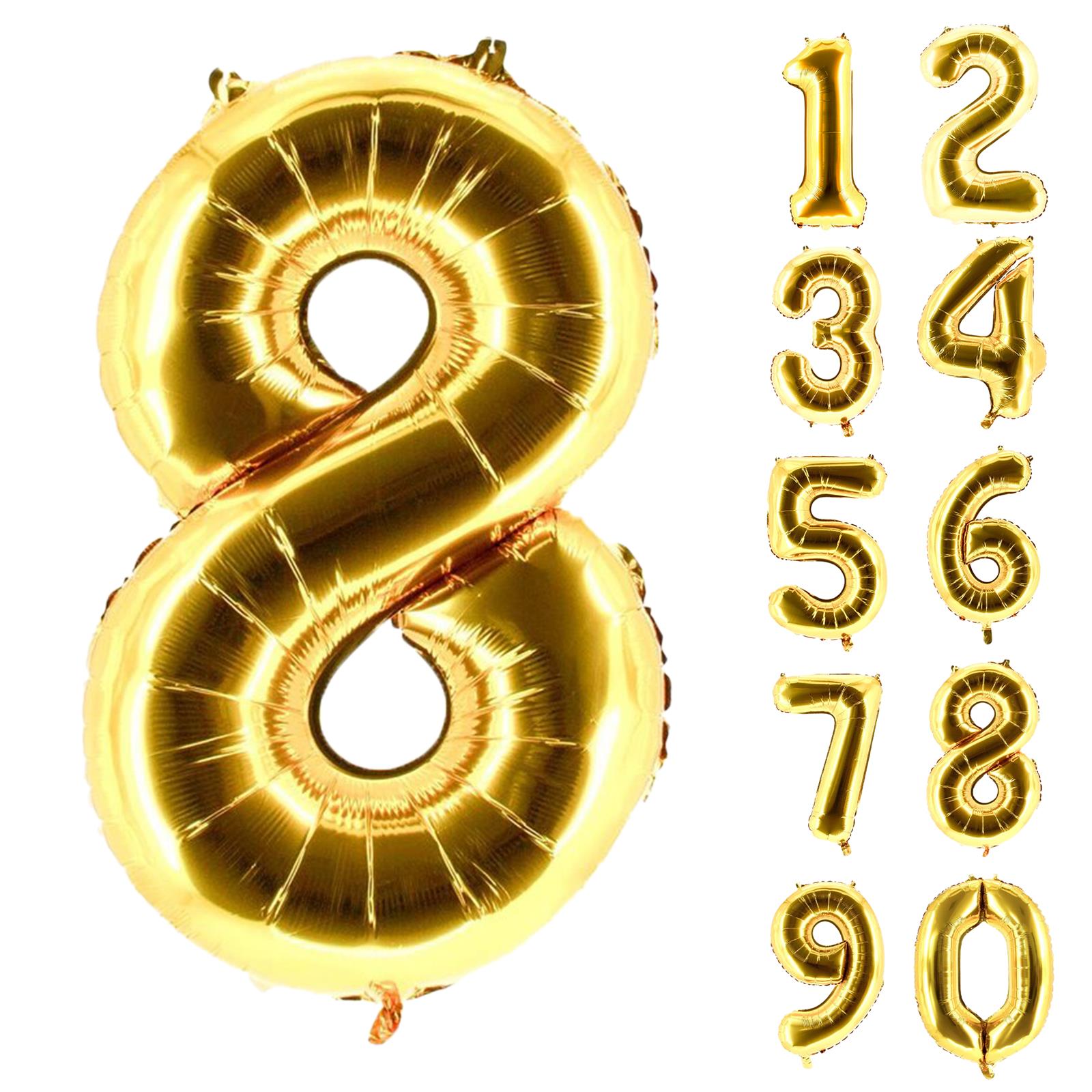 XXL foil balloon number 8 gold 40 in