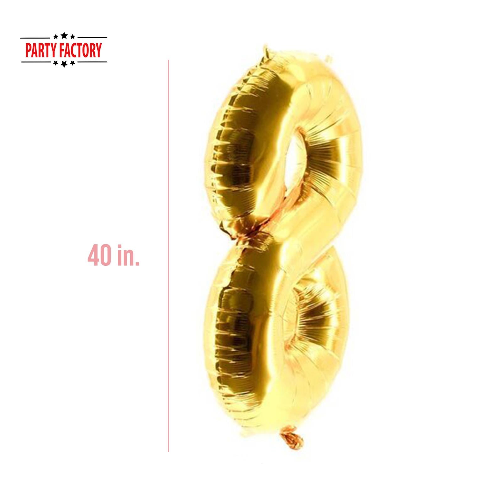 XXL foil balloon number 8 gold 40 in 3