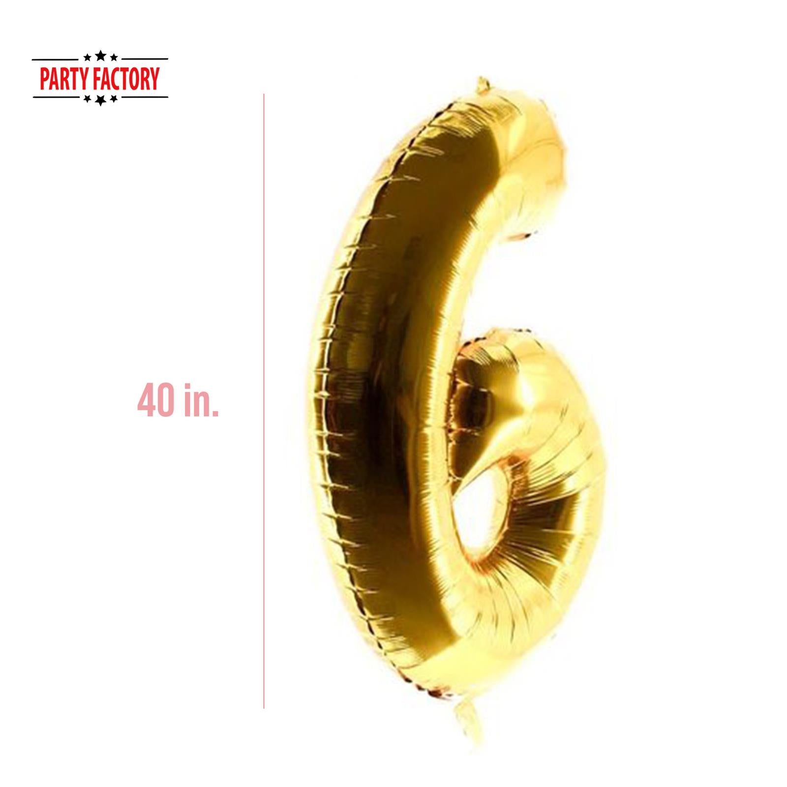 XXL foil balloon number 6 gold 40 in 3