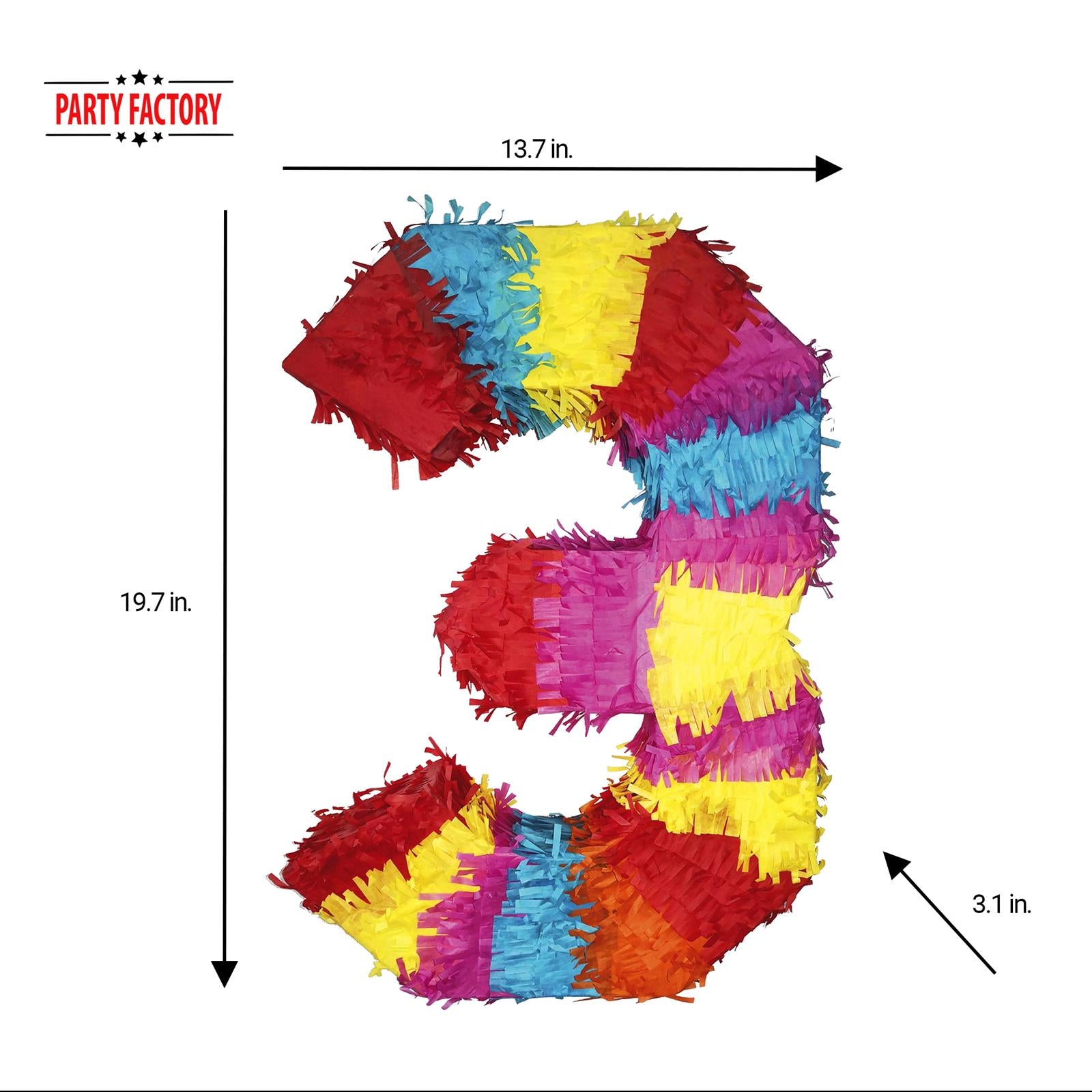 Pinata numbers 0-9 children birthday punch pinata 16.5 x 13.7 x 3.1 in birthday decoration 3 4