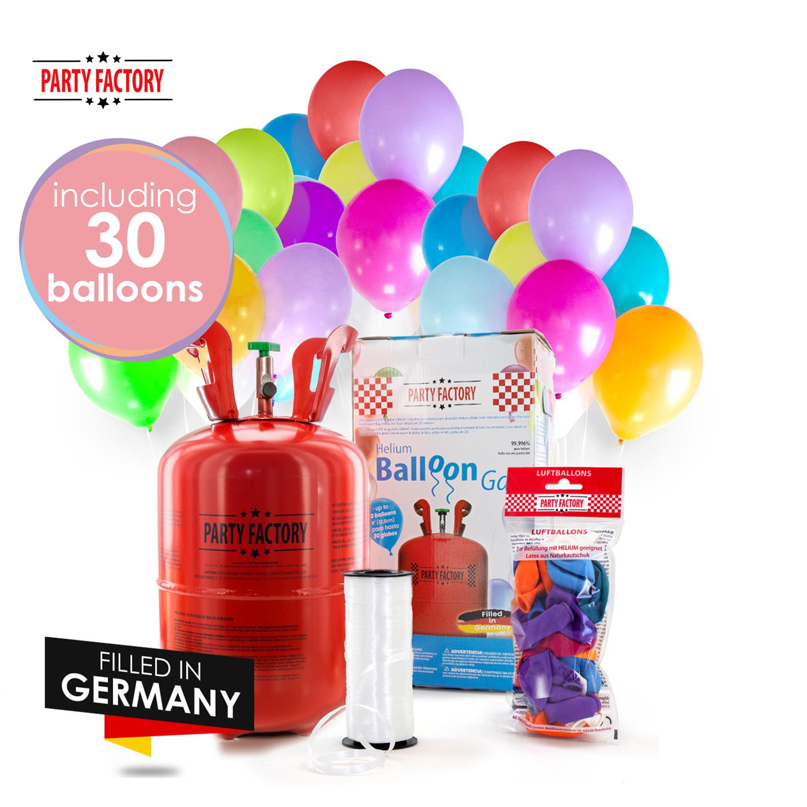 Helium tank for 30 balloons incl 30 latex balloons 2