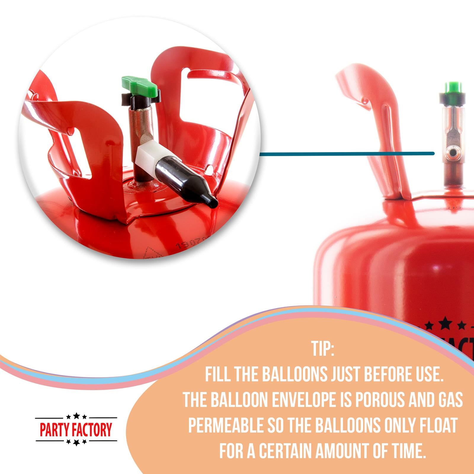 Helium tank for 50 balloons incl 50 latex balloons 6