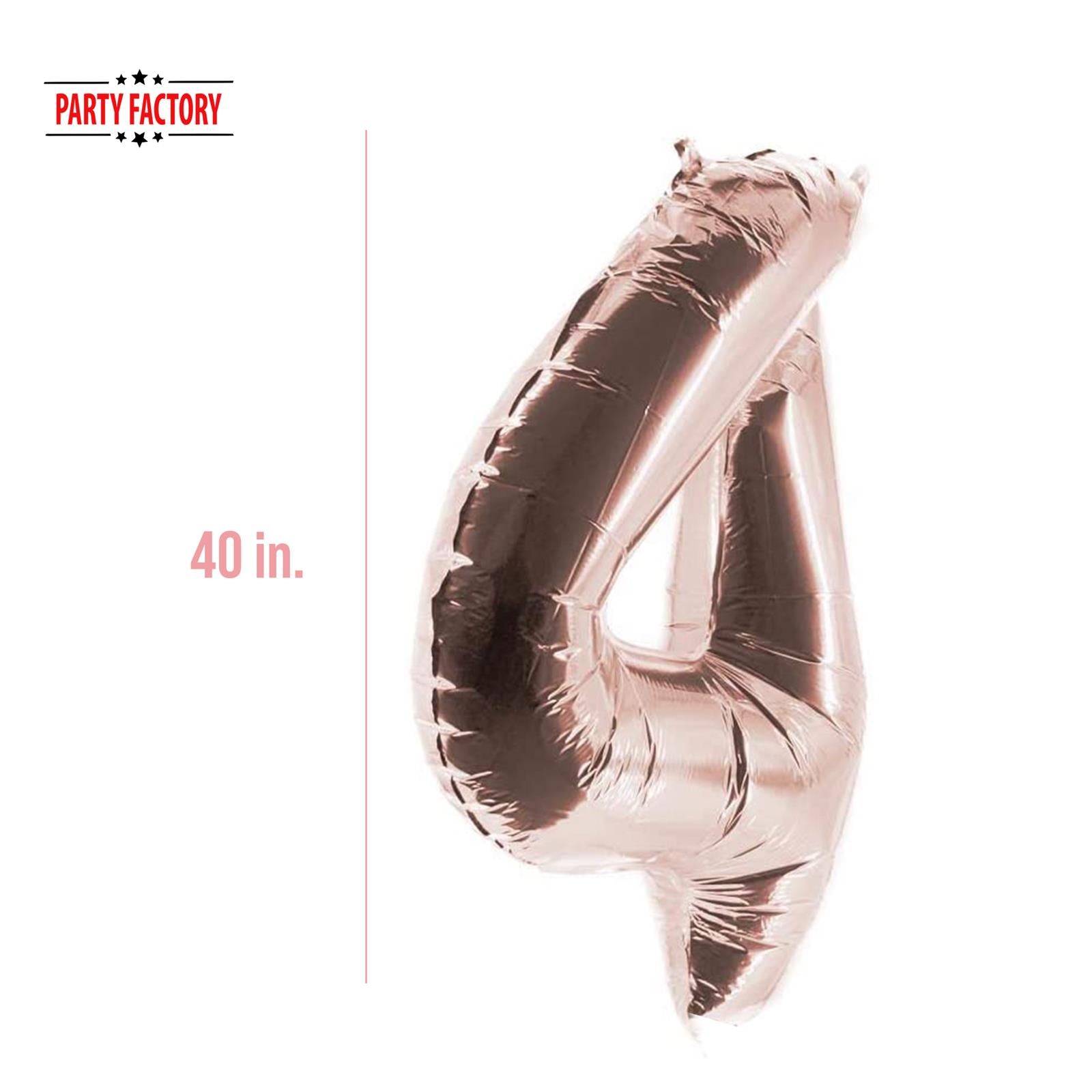 XXL foil balloon number 4  rose gold 40 in 3