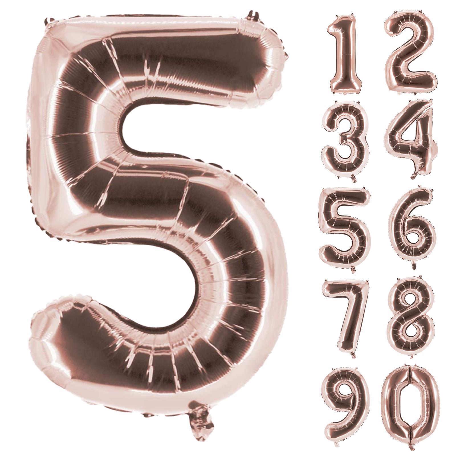 XXL foil balloon number 5 rose gold 40 in
