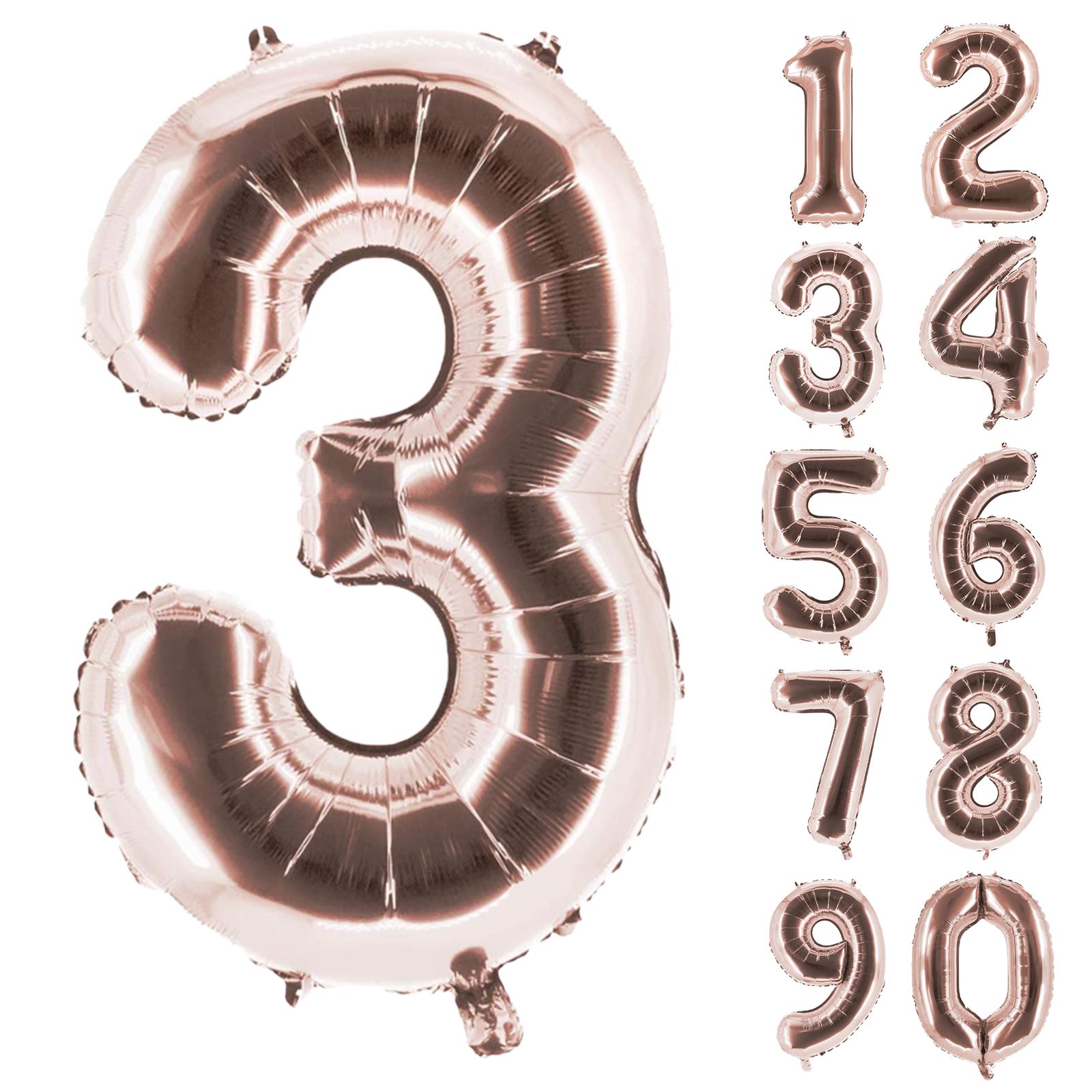 XXL foil balloon number 3 rose gold 40 in