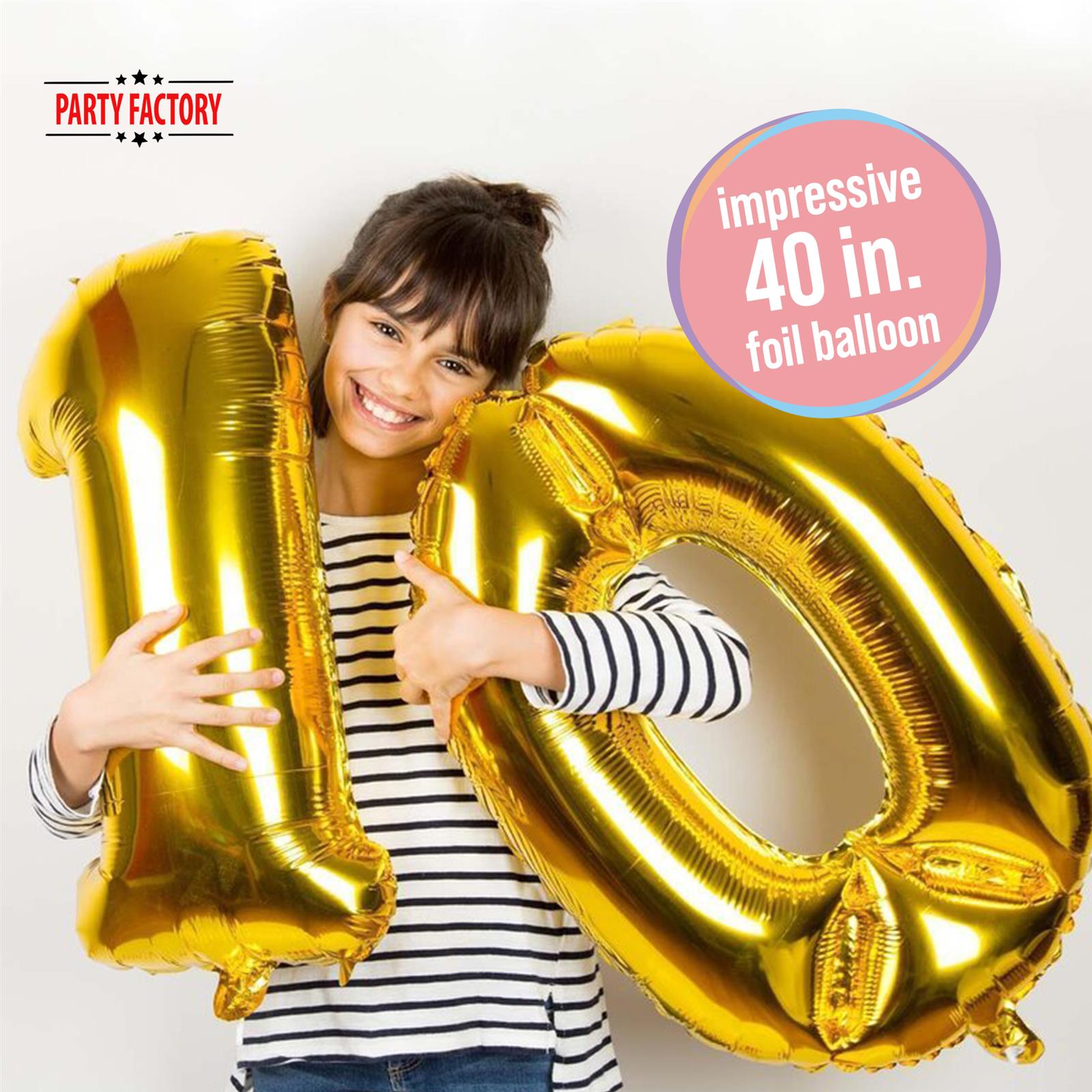 XXL foil balloon number 0 gold 40 in 2