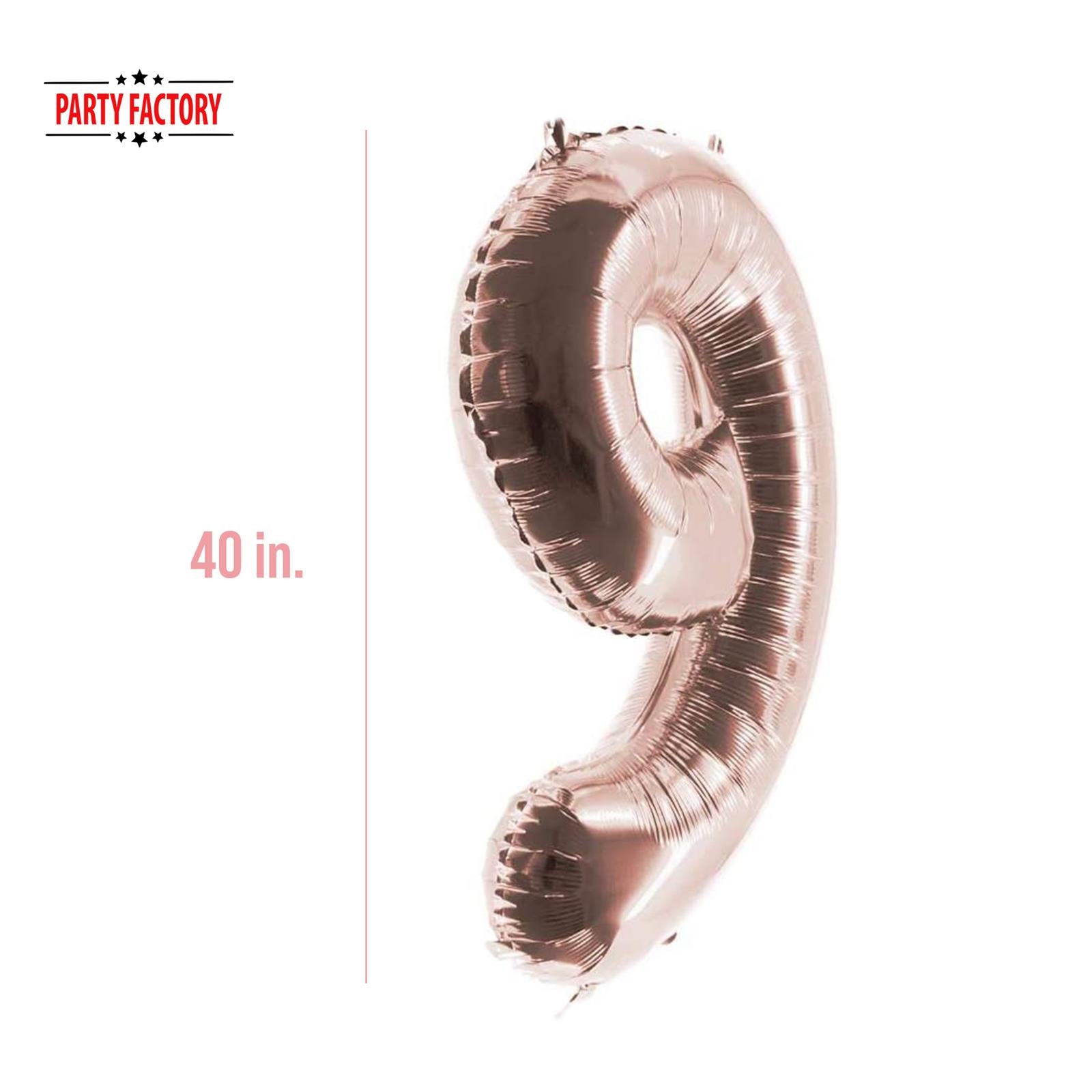 XXL foil balloon number 9  rose gold 40 in 3