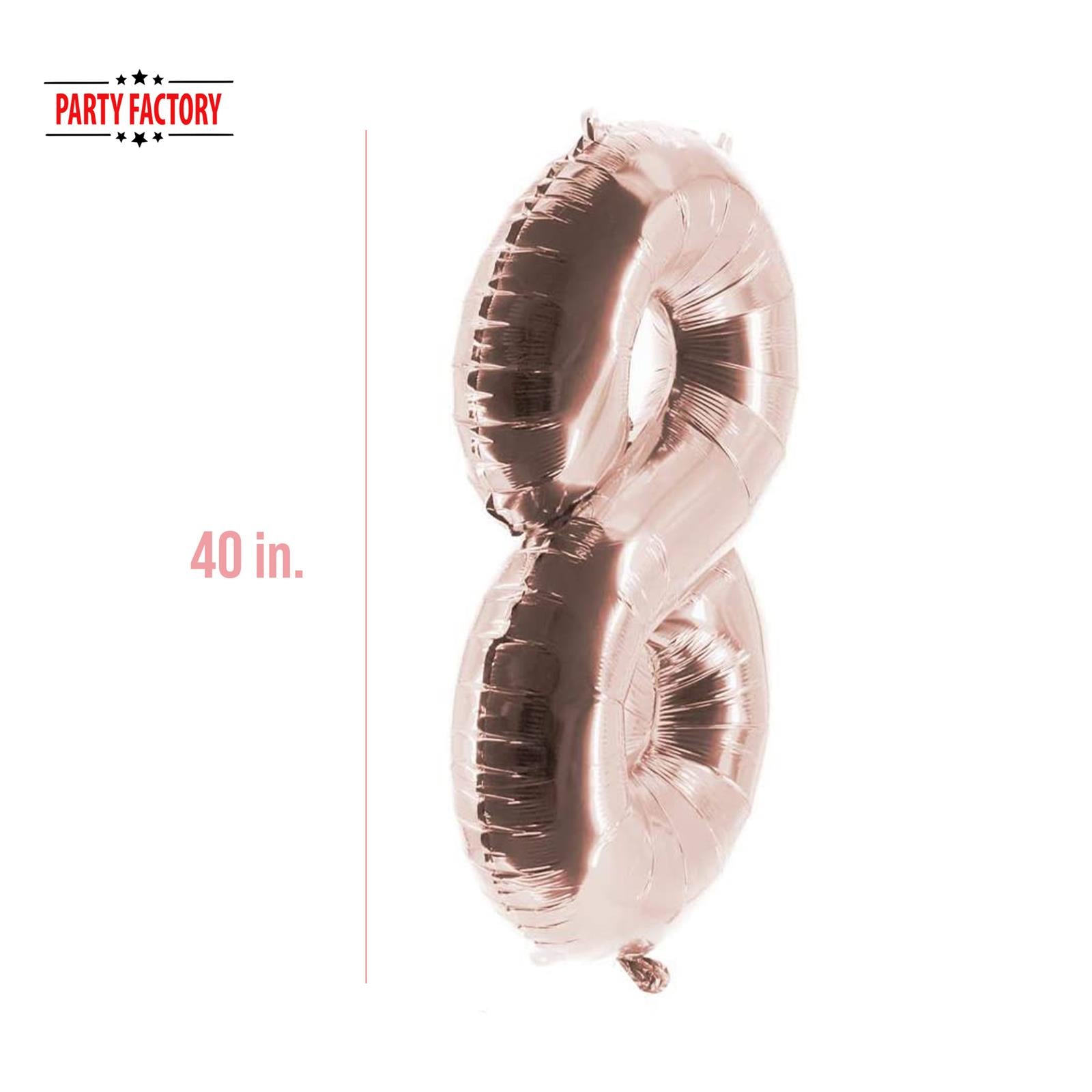 XXL foil balloon number 8 rose gold 40 in 3