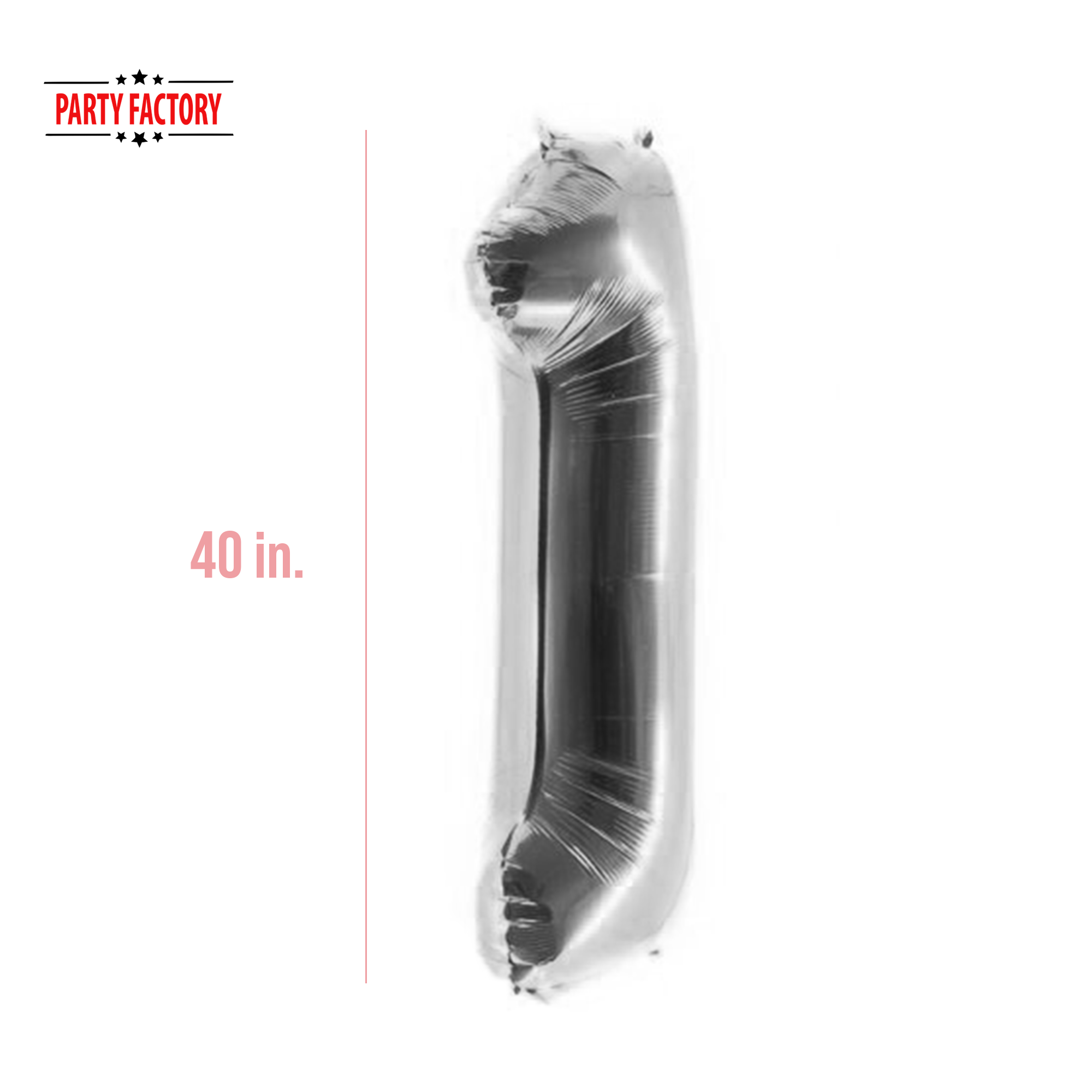 XXL foil balloon number 1 silver 40 in 3