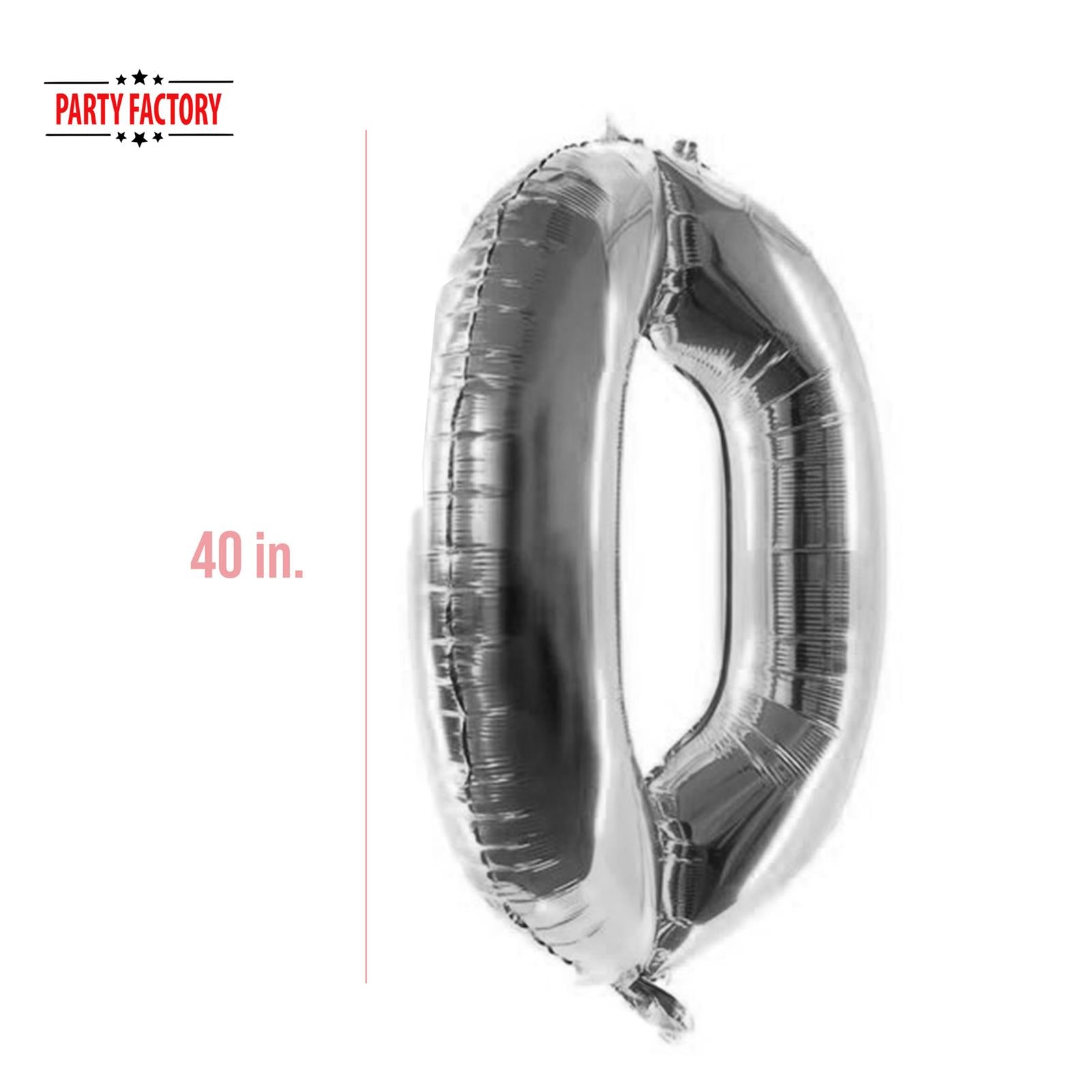 XXL foil balloon number 0 silver 40 in 3