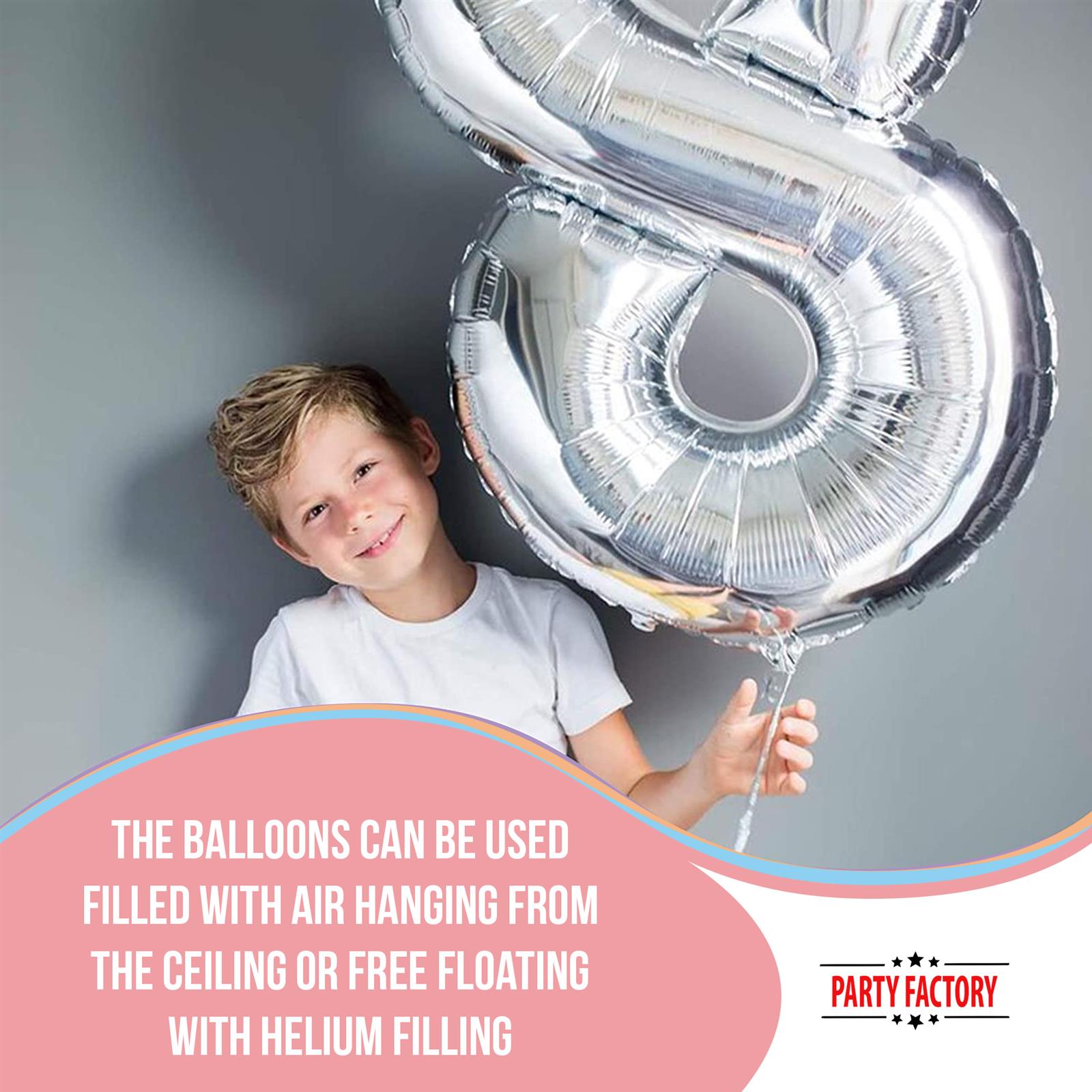 XXL foil balloon number 9 silver 40 in 6