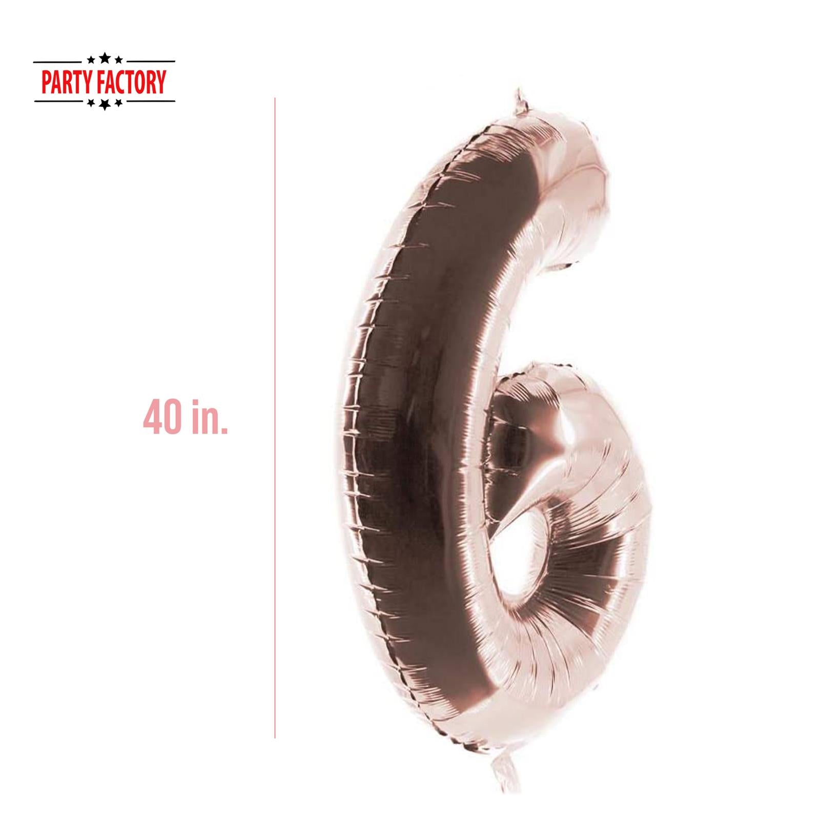 XXL foil balloon number 6  rose gold 40 in 3