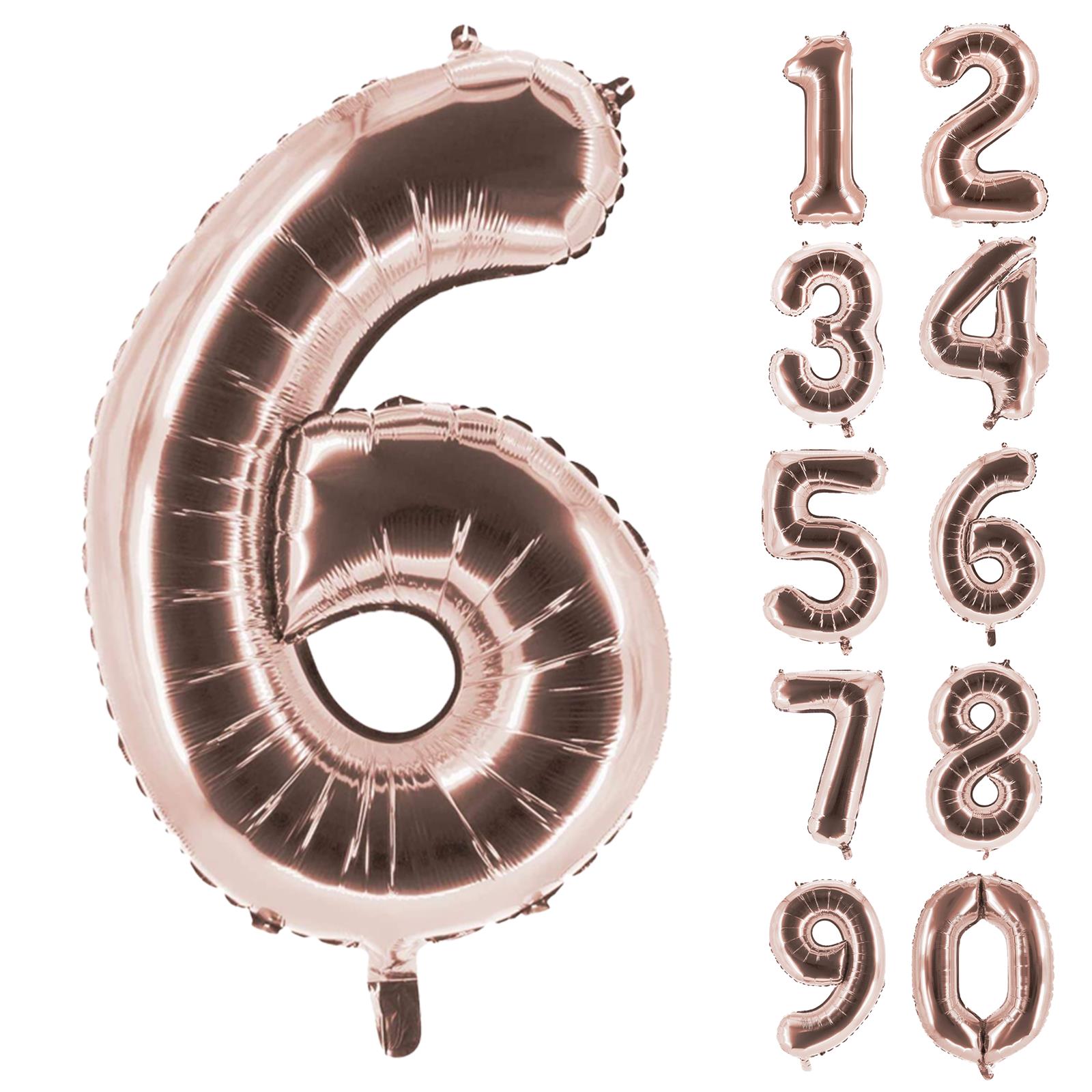 XXL foil balloon number 6  rose gold 40 in