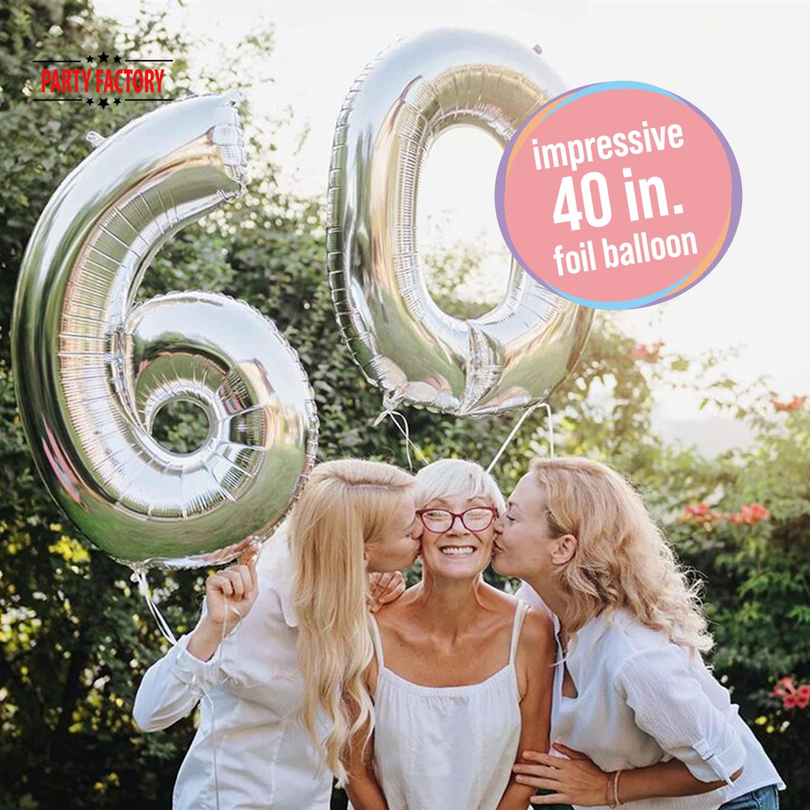 XXL foil balloon number 3 silver 40 in 2