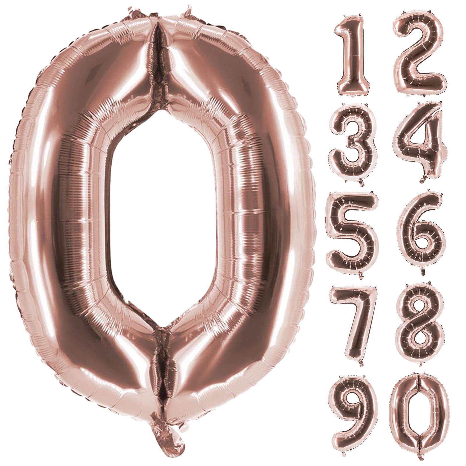 XXL foil balloon number 0 rose gold 40 in