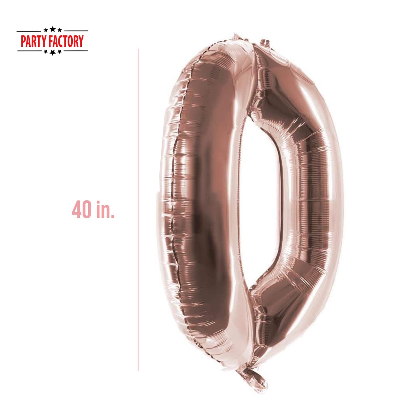 XXL foil balloon number 0 rose gold 40 in 3