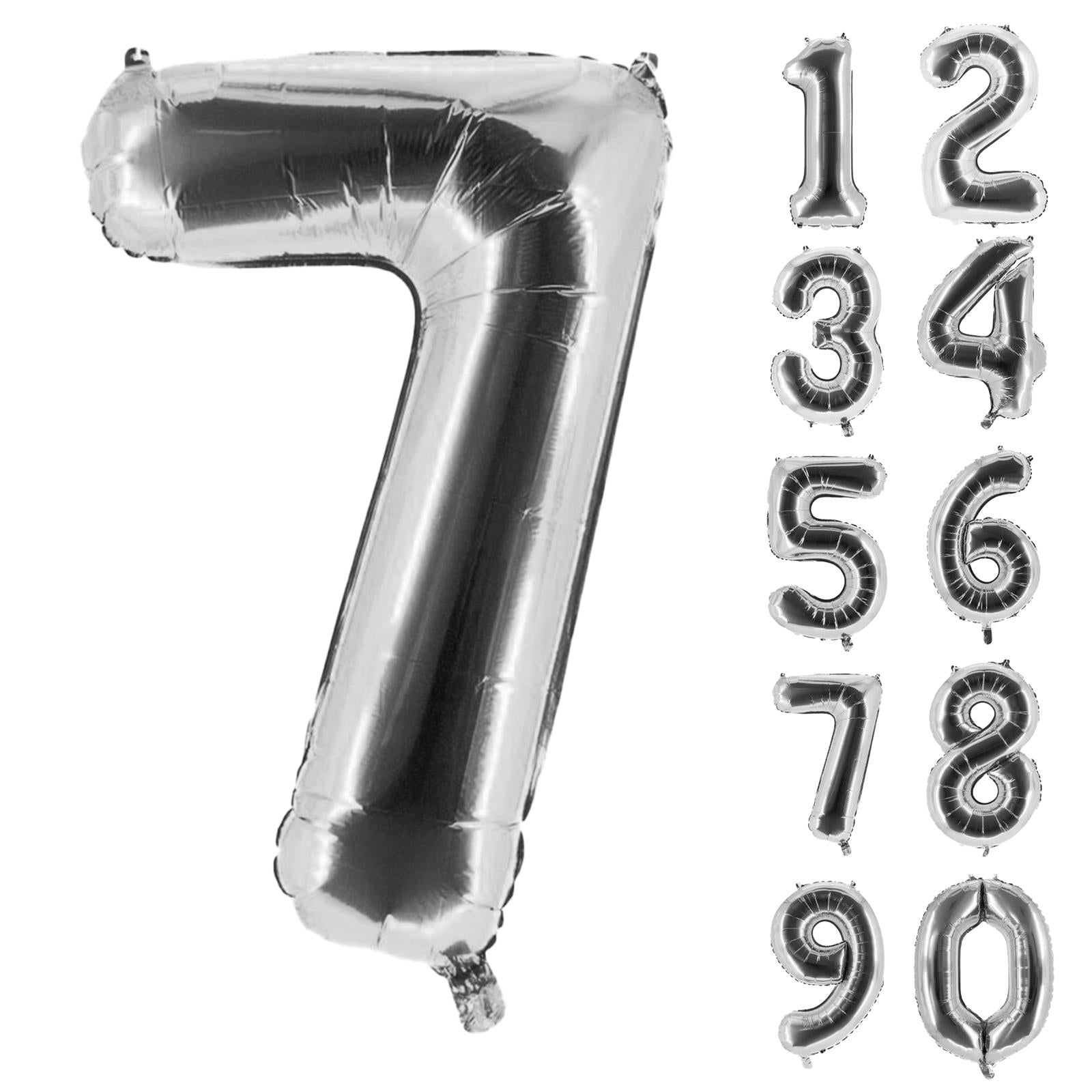 XXL foil balloon number 7 silver 40 in