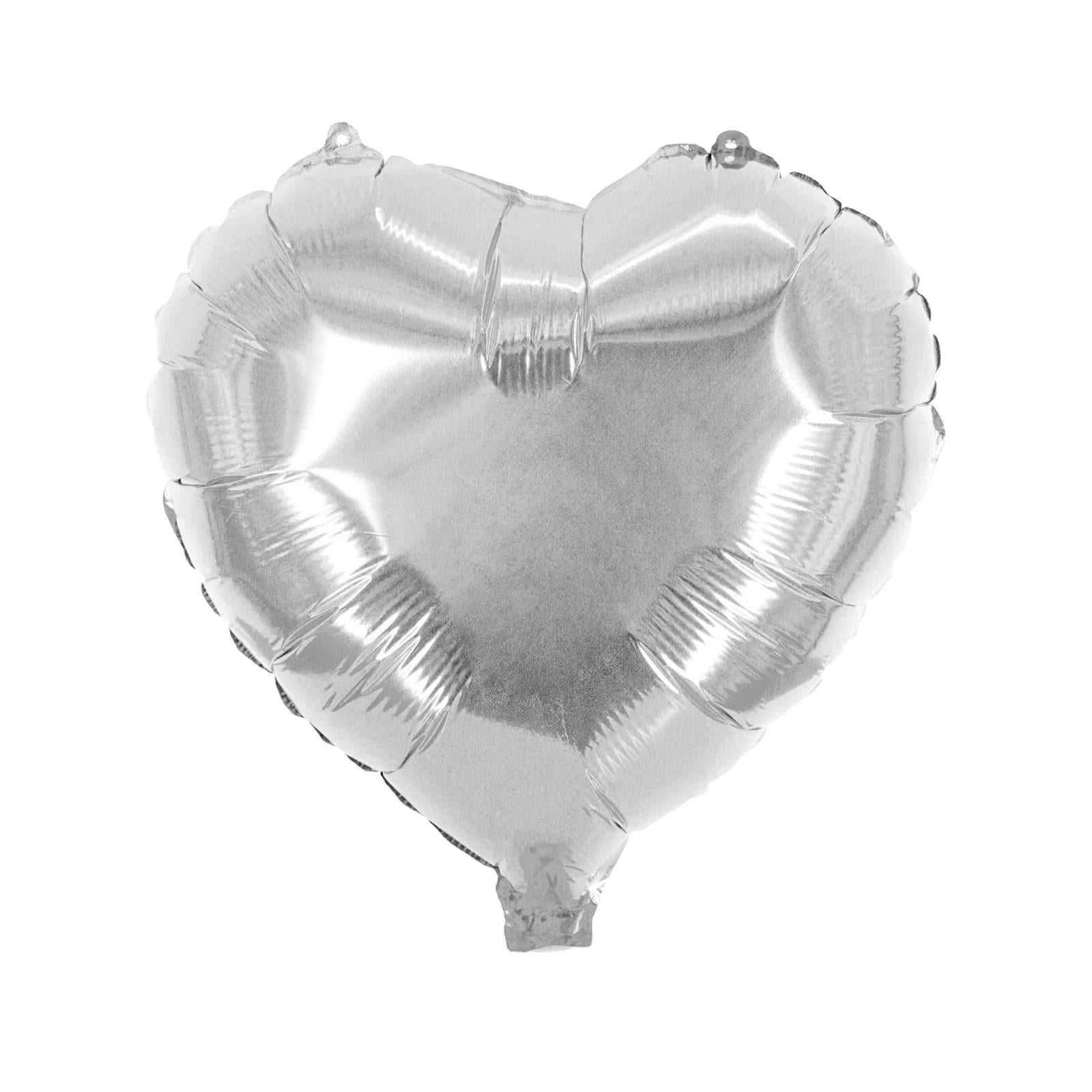 Heart foil balloon silver 17.7 inch helium balloon