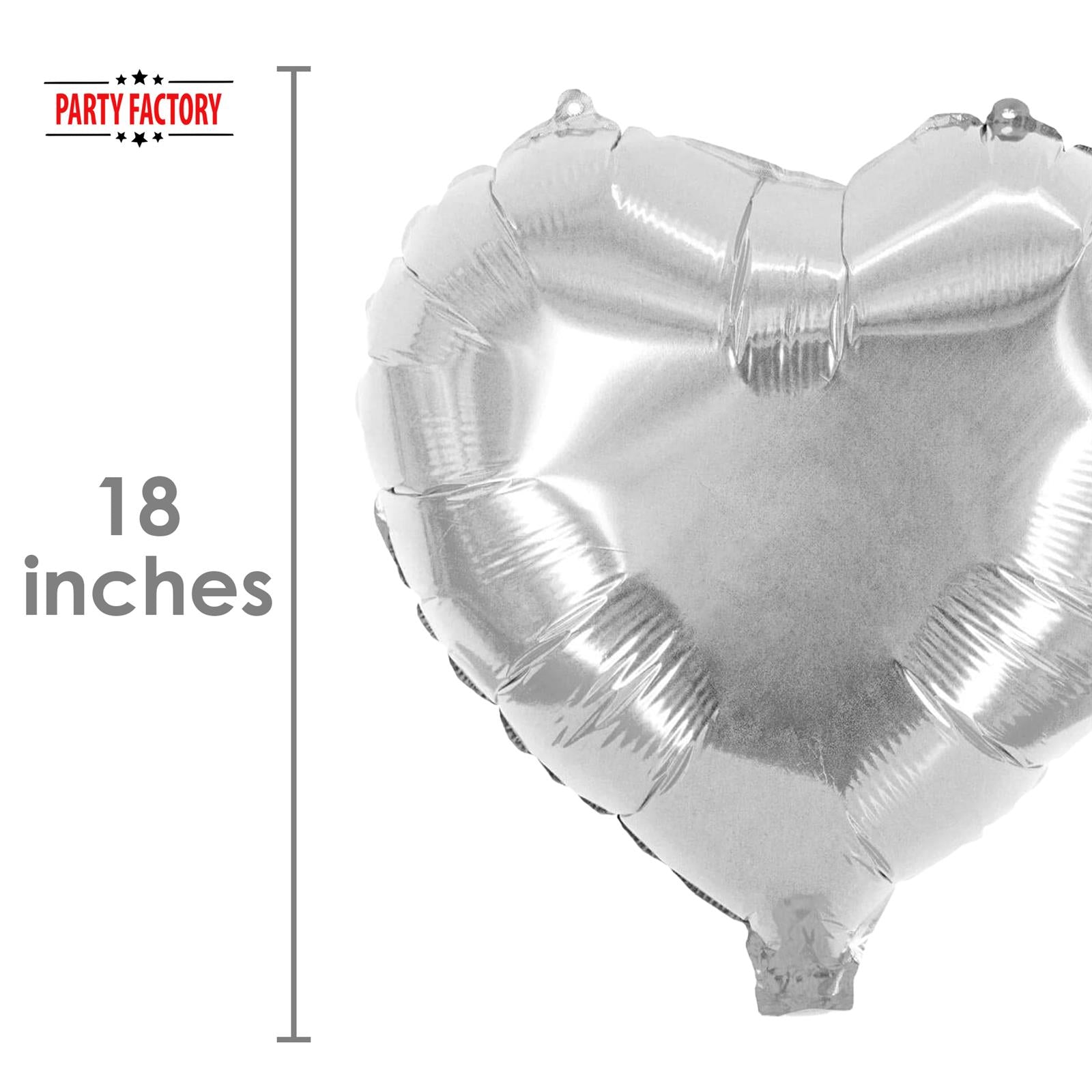 Heart foil balloon silver 17.7 inch helium balloon 4