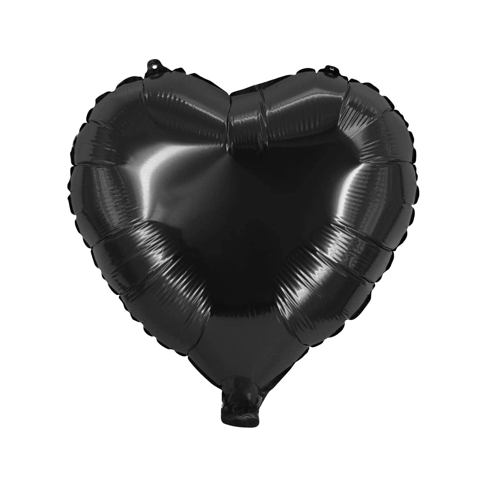 Heart foil balloon black 17.7 in helium balloon