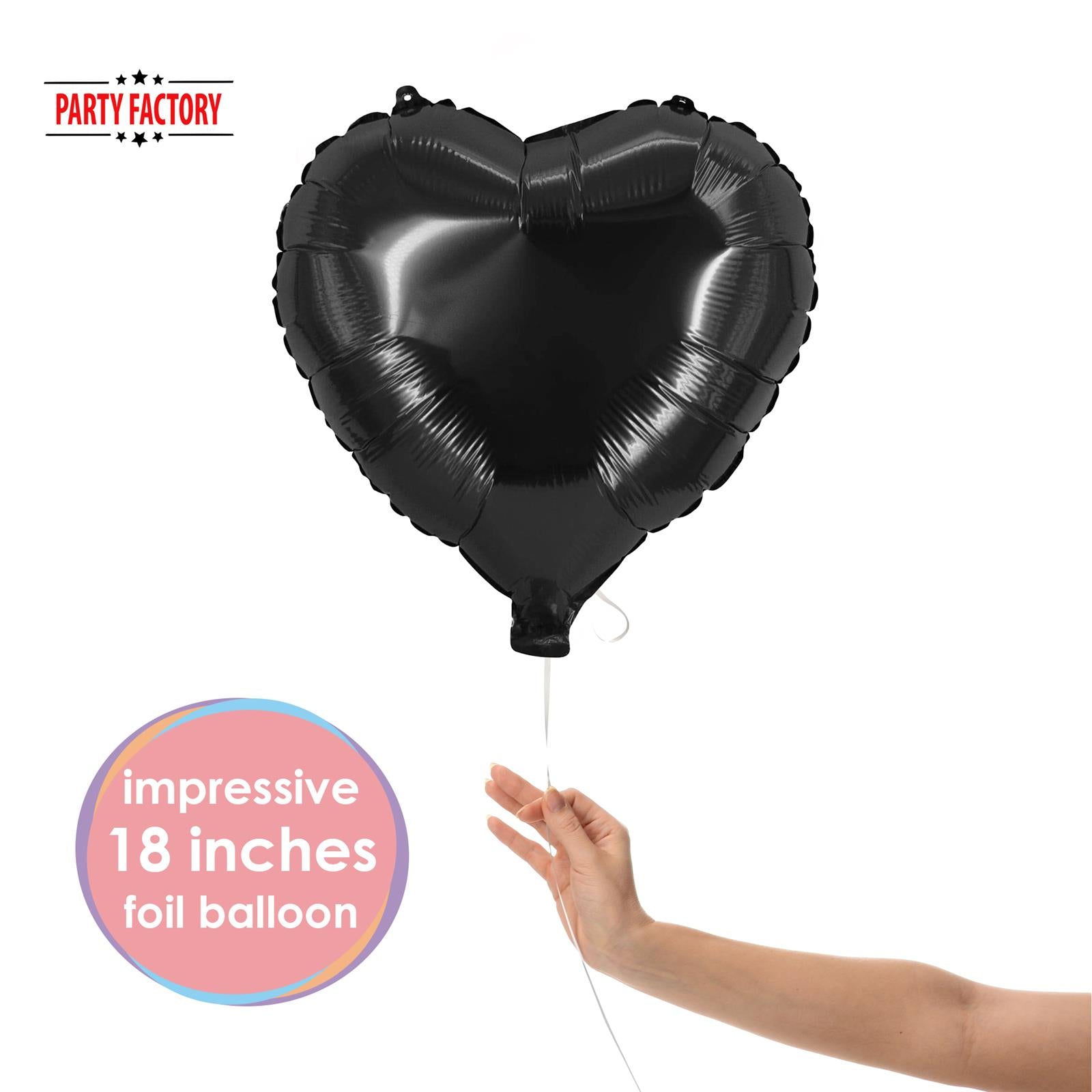 Heart foil balloon black 17.7 in helium balloon 2