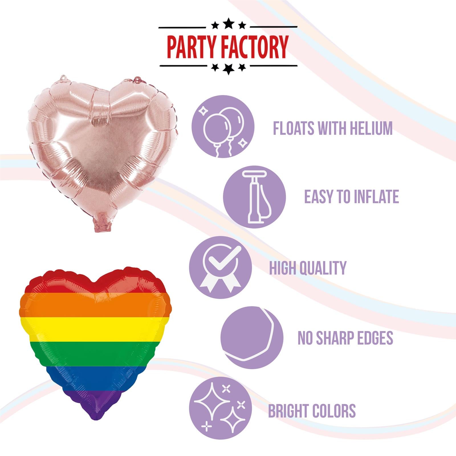 Heart foil balloon rose gold 17.7 in helium balloon 5