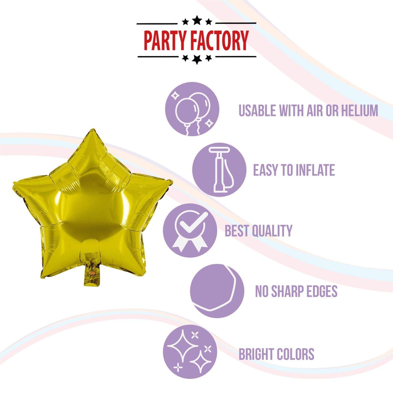 Foil balloon star gold 17.7 in 5