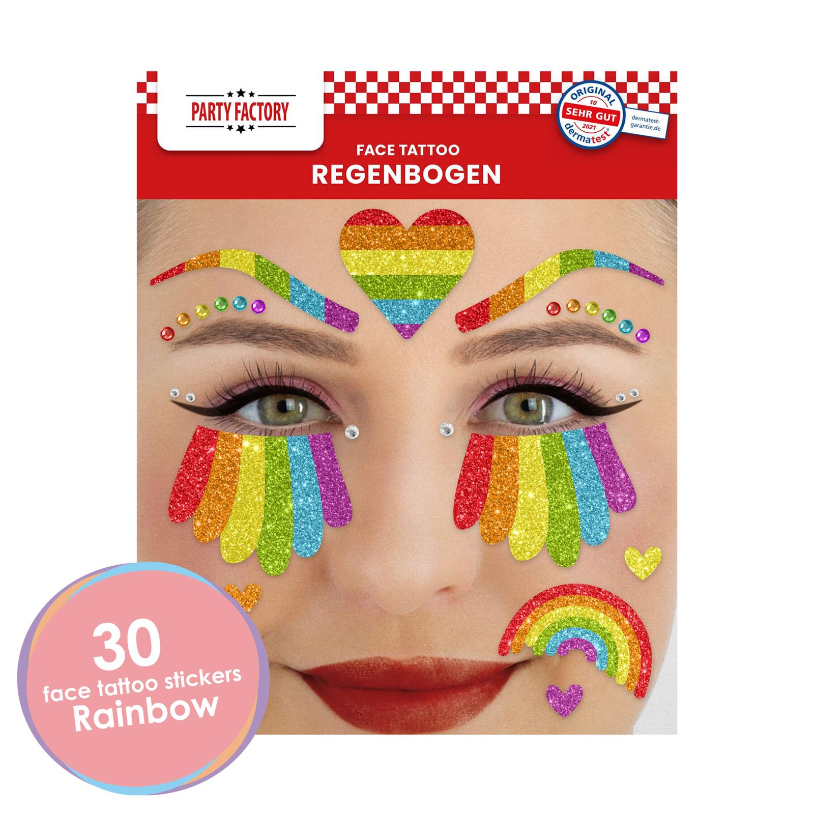 Face Tattoo rainbow multicolored glitter 2