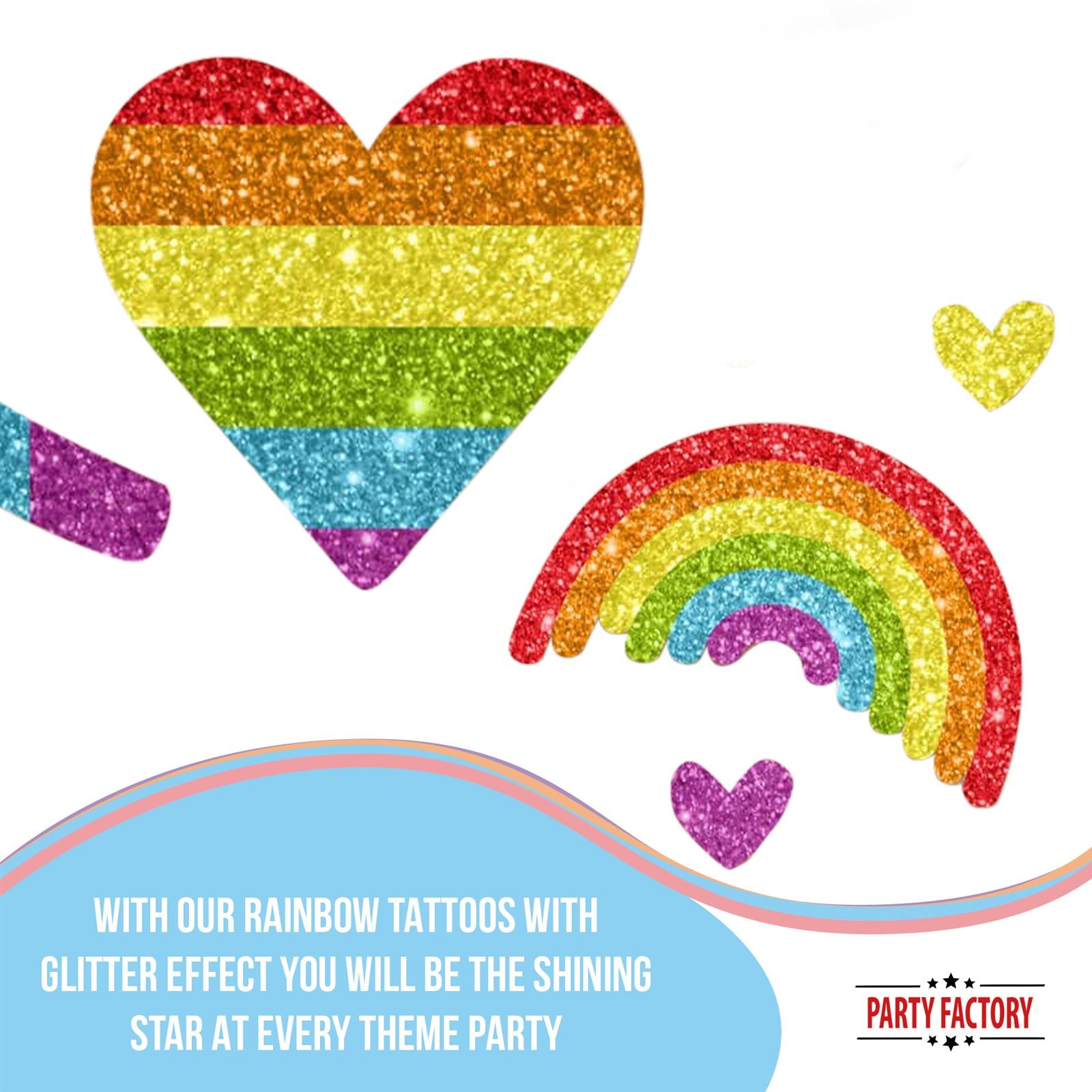 Face Tattoo rainbow multicolored glitter 5