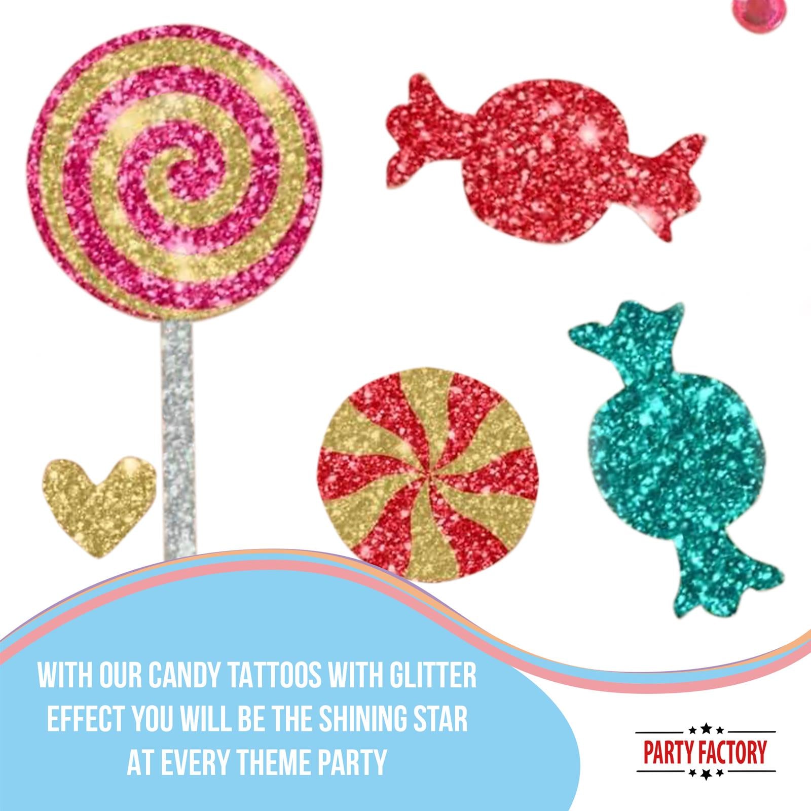Face Tattoo candy party multicolored glitter 5