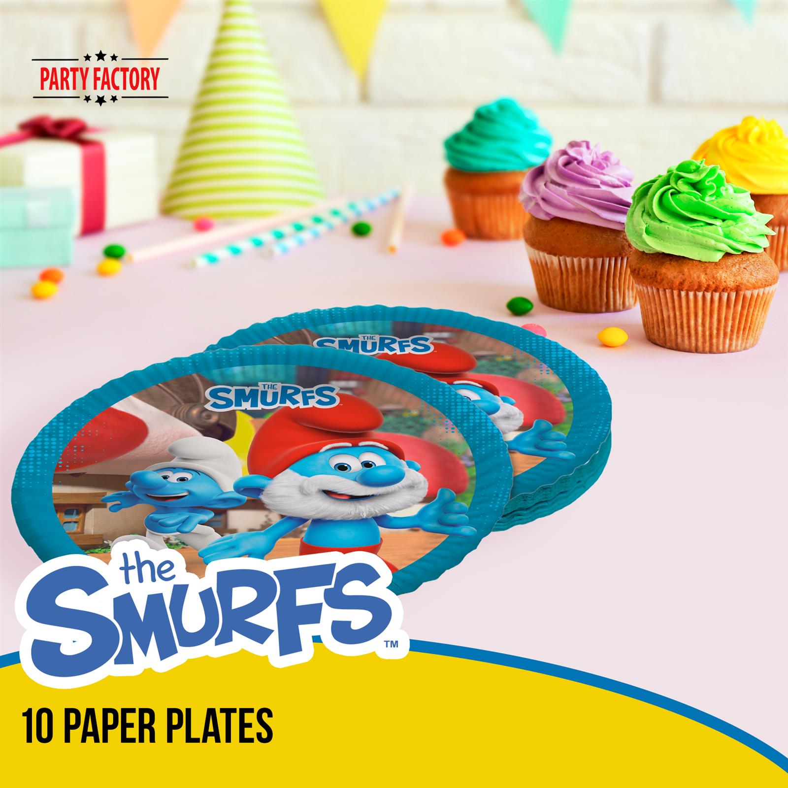 The Smurfs 10 x paper plates disposable plates colorful 9 in 2