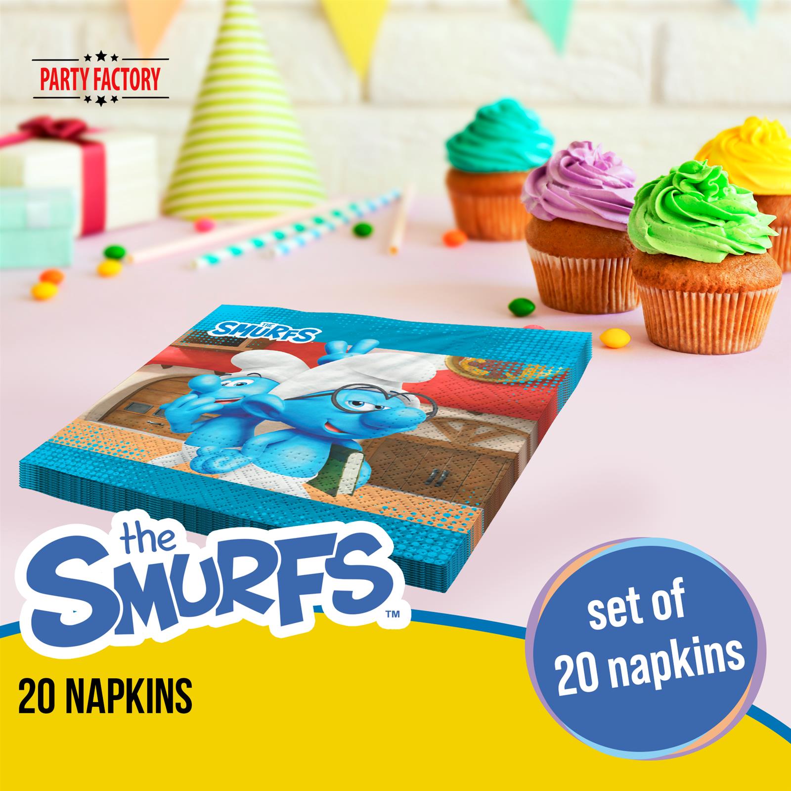 Smurfs 20 paper napkins blue 2