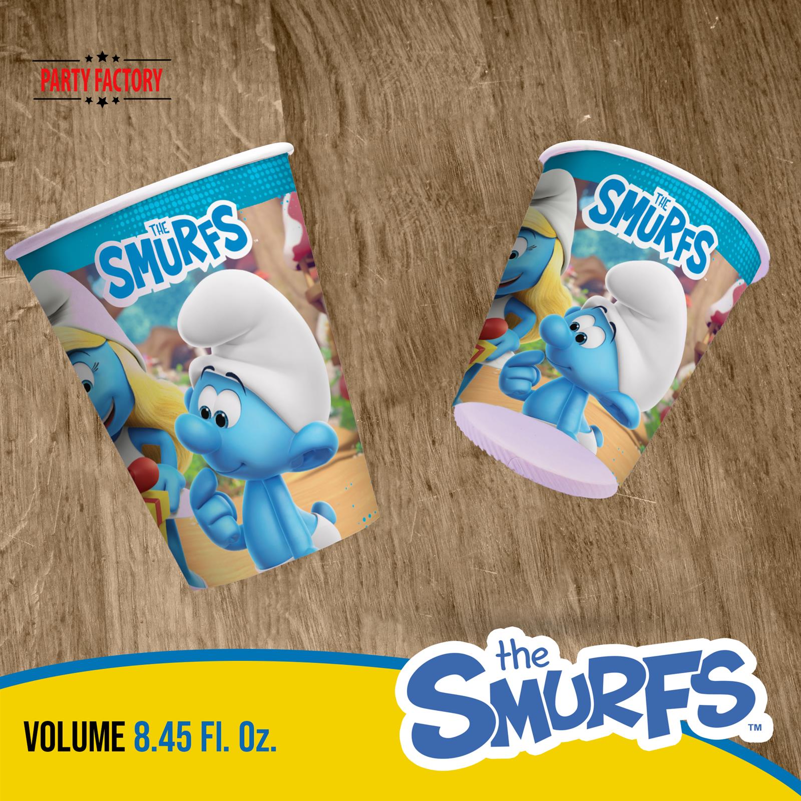 Smurfs 10 paper cups 8.4 oz colorful disposable cups 3