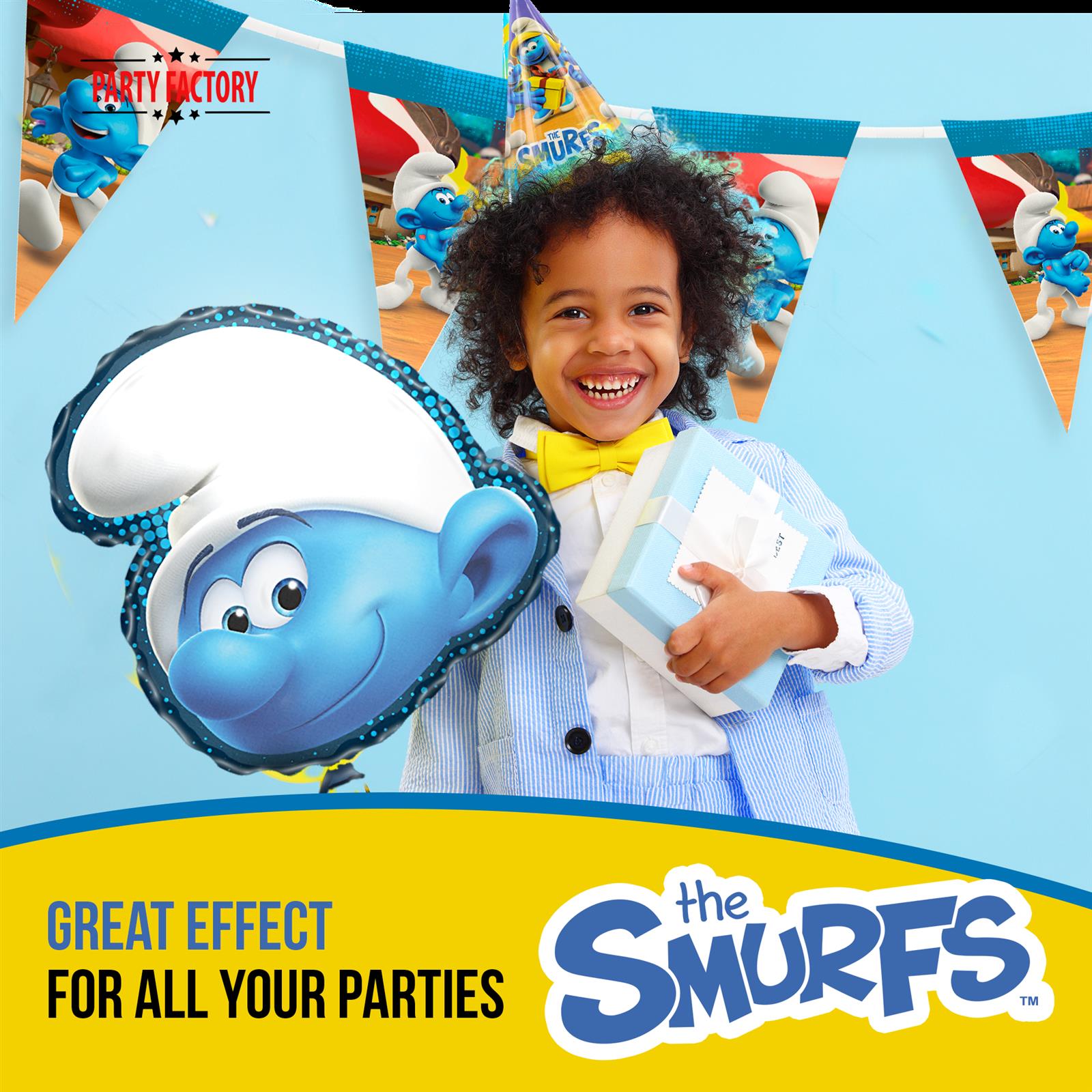 Smurfs foil balloon shape blue white 4