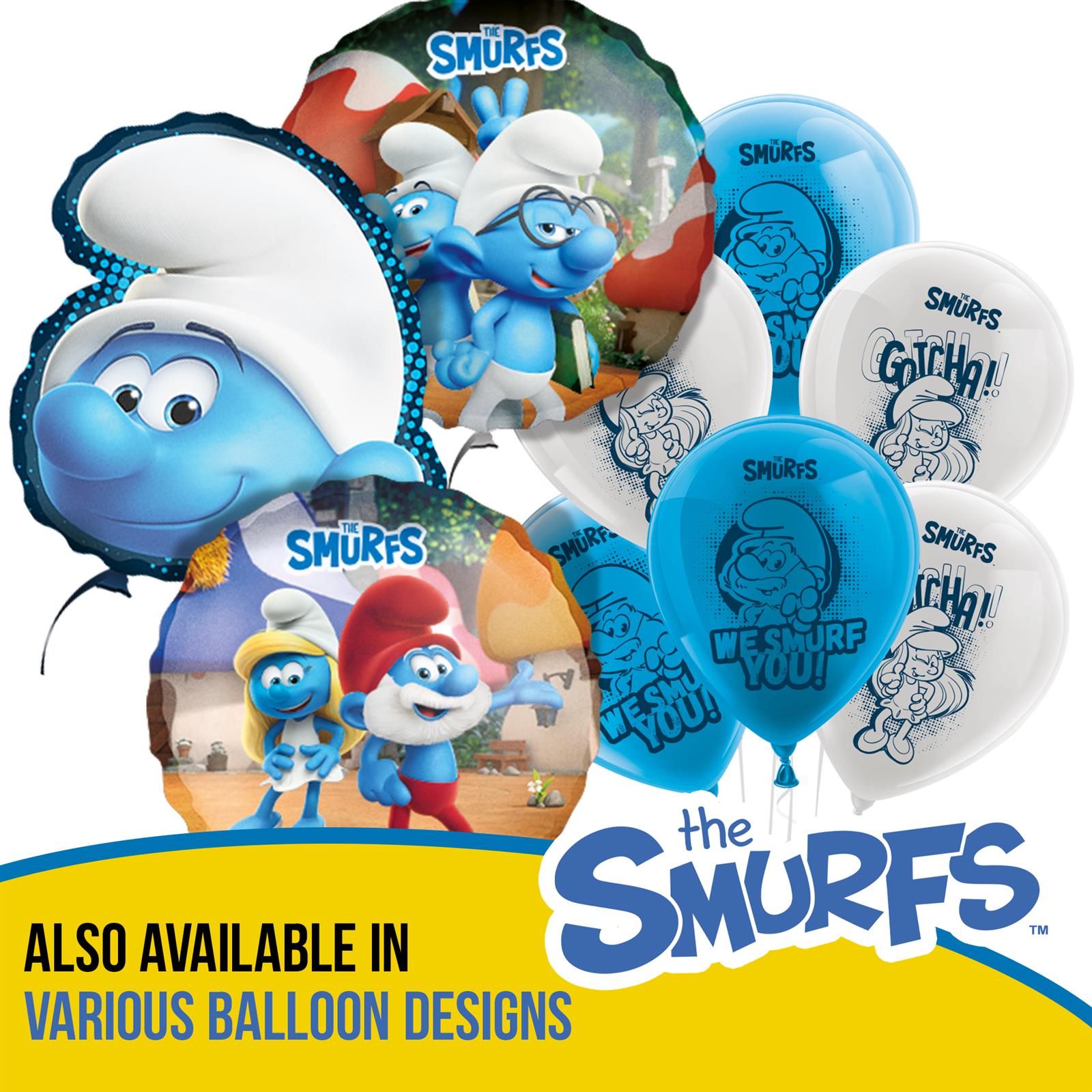 Smurfs pennant chain paper with 10 pennants blue colorful 6
