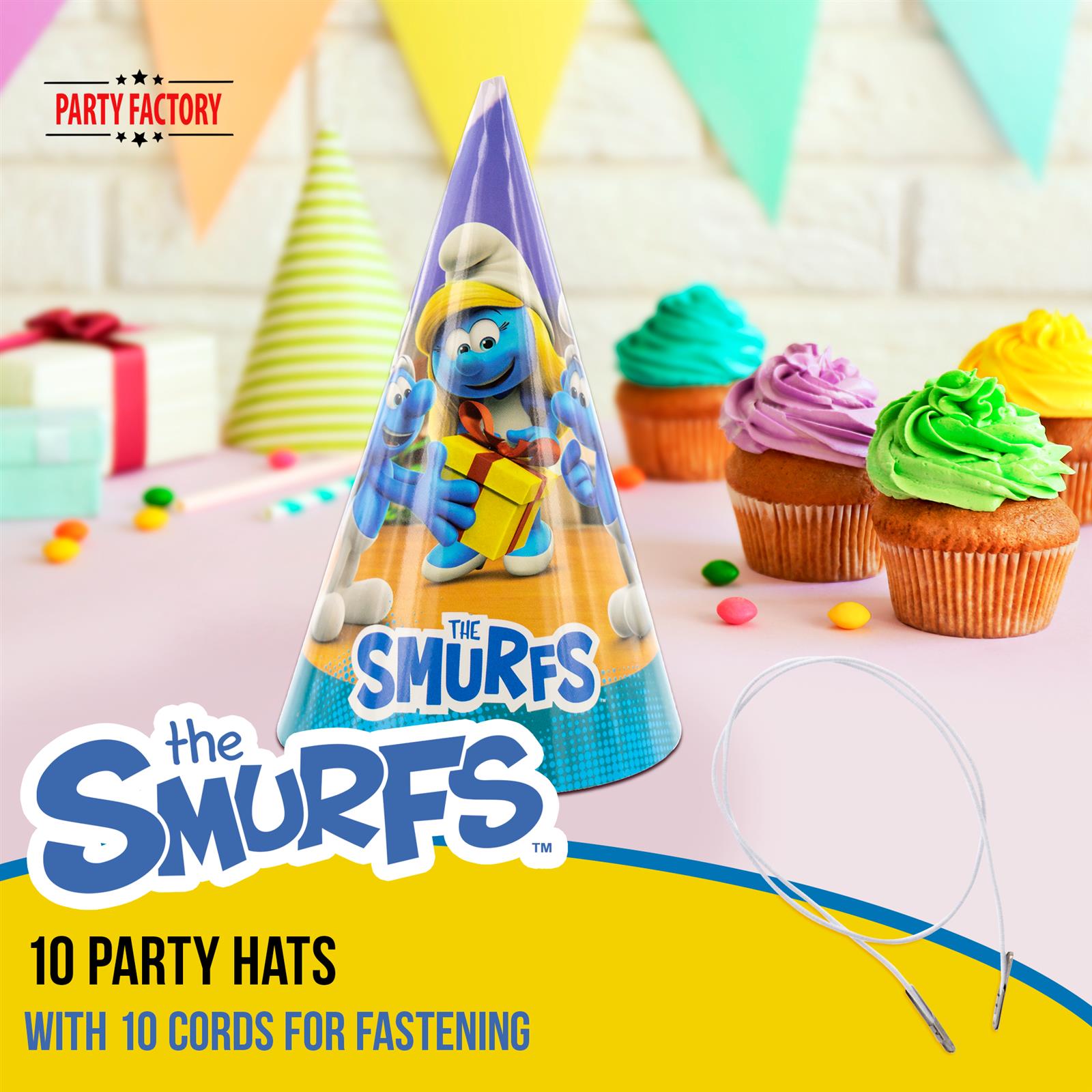 Smurfs party hats 10 pcs blue colorful 2