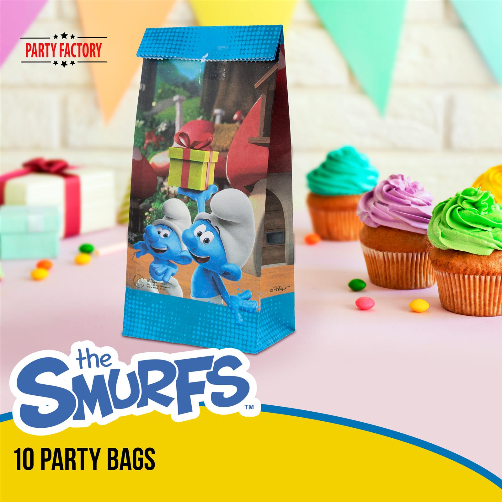 Smurfs 10 party bags Including stickers blue colorful 2