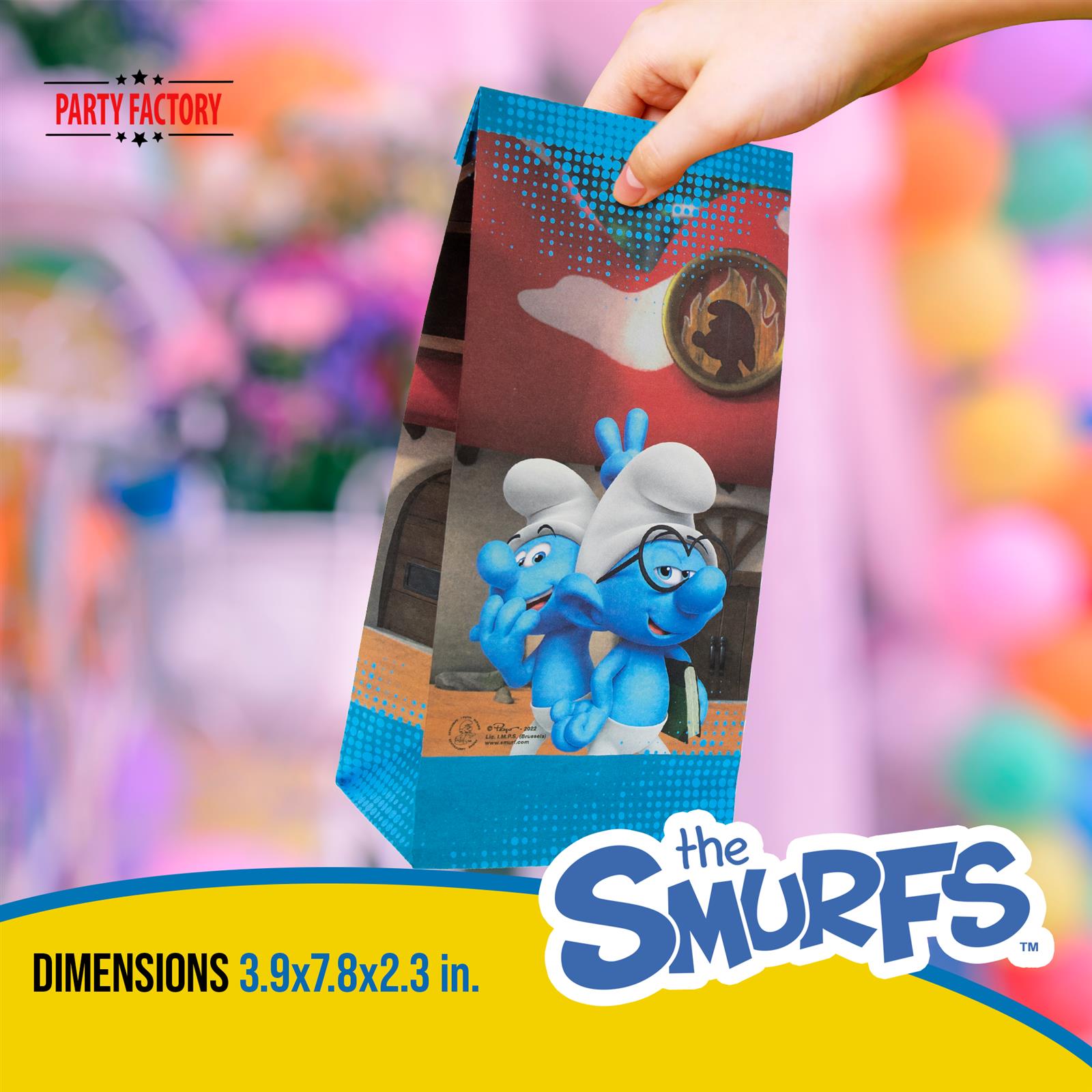 Smurfs 10 party bags Including stickers blue colorful 3