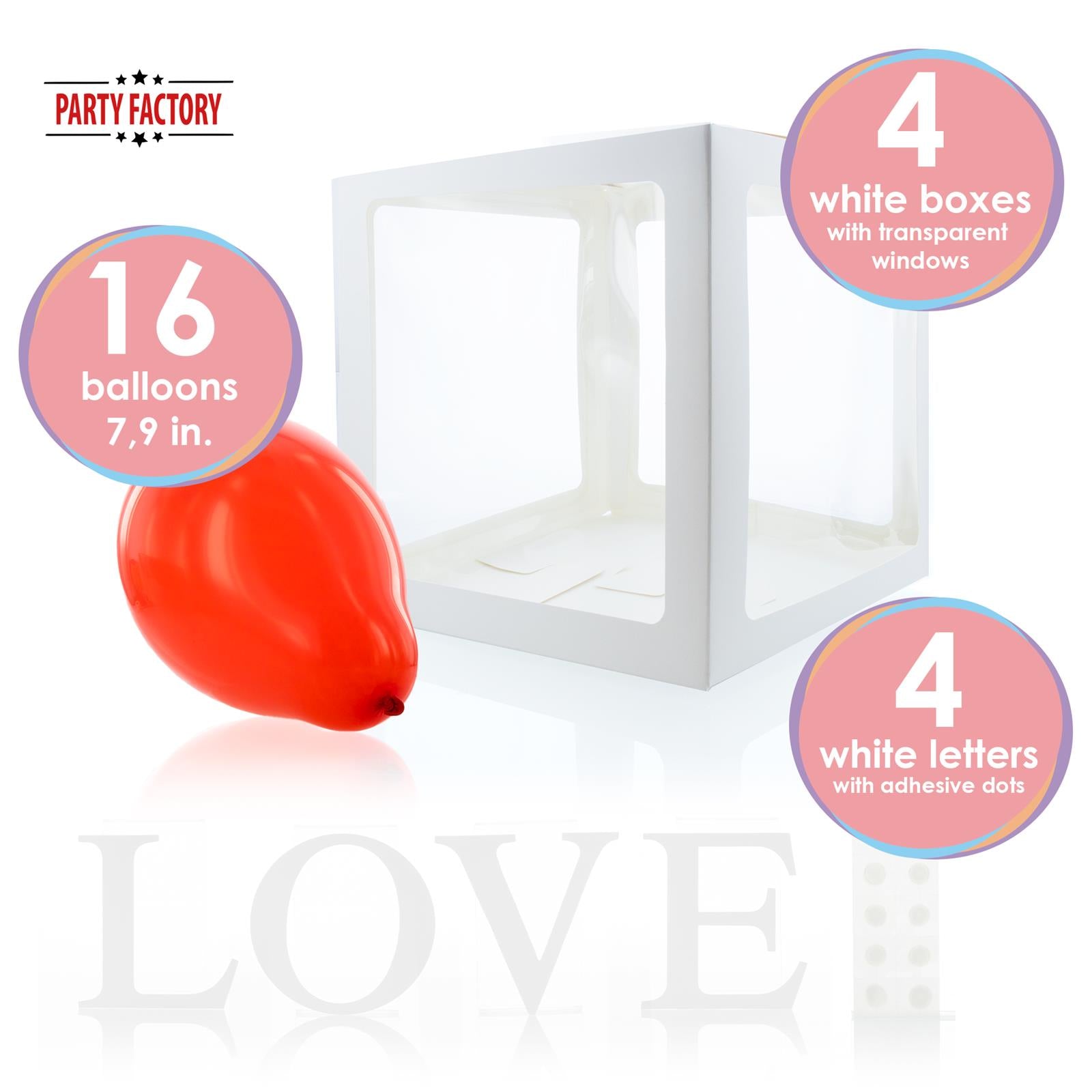 balloon box LOVE set of 4 incl 16 red balloons 3